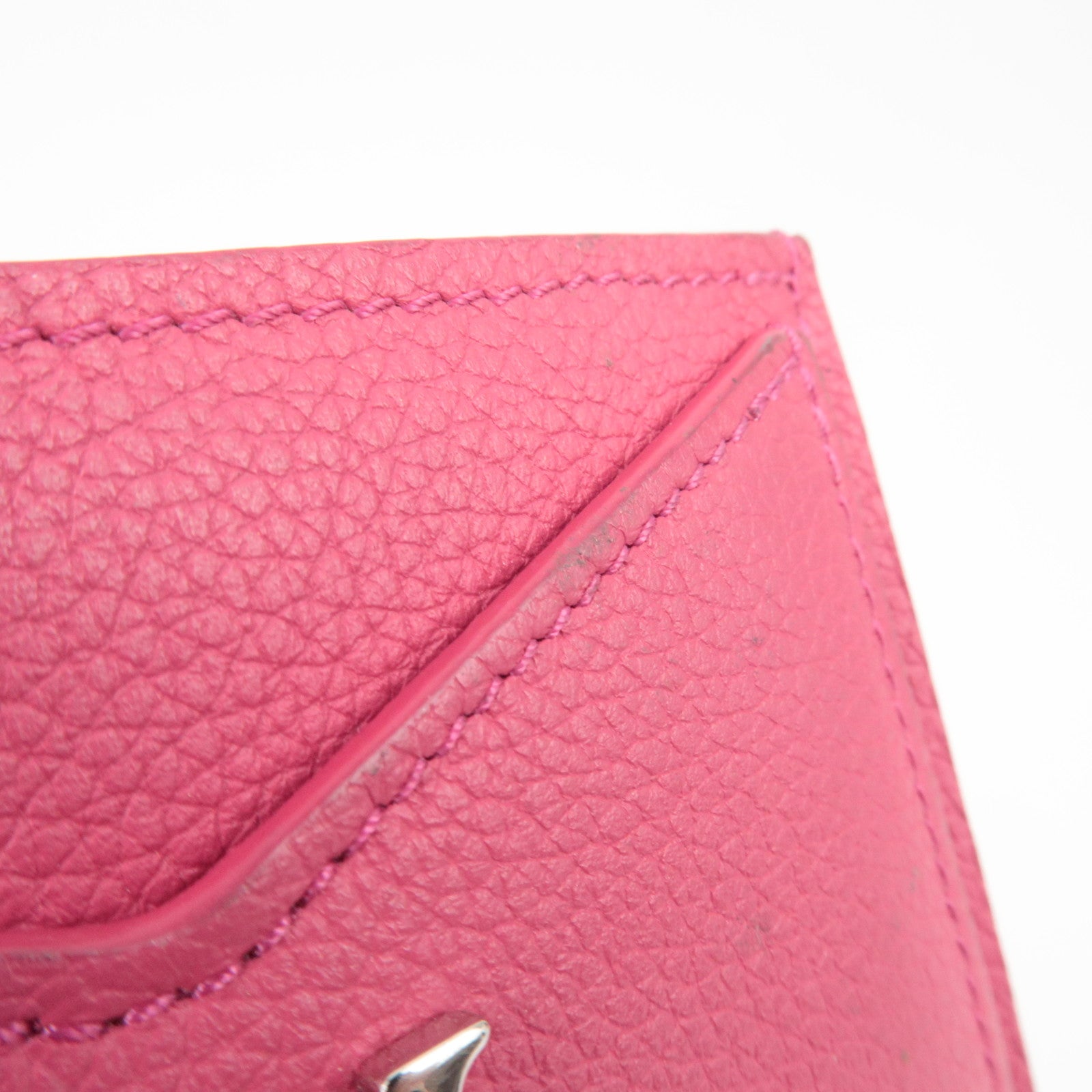 Louis Vuitton Porte Carte Lockme Leather Card Case Hot Pink
