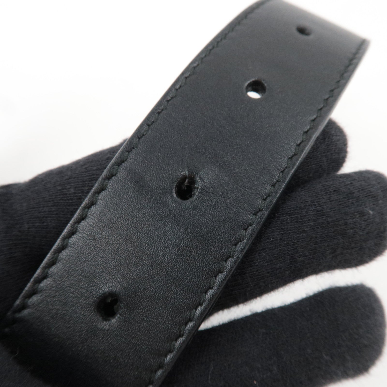 GUCCI GG Marmont Leather Belt 80/32 Black Gold HDW 414516