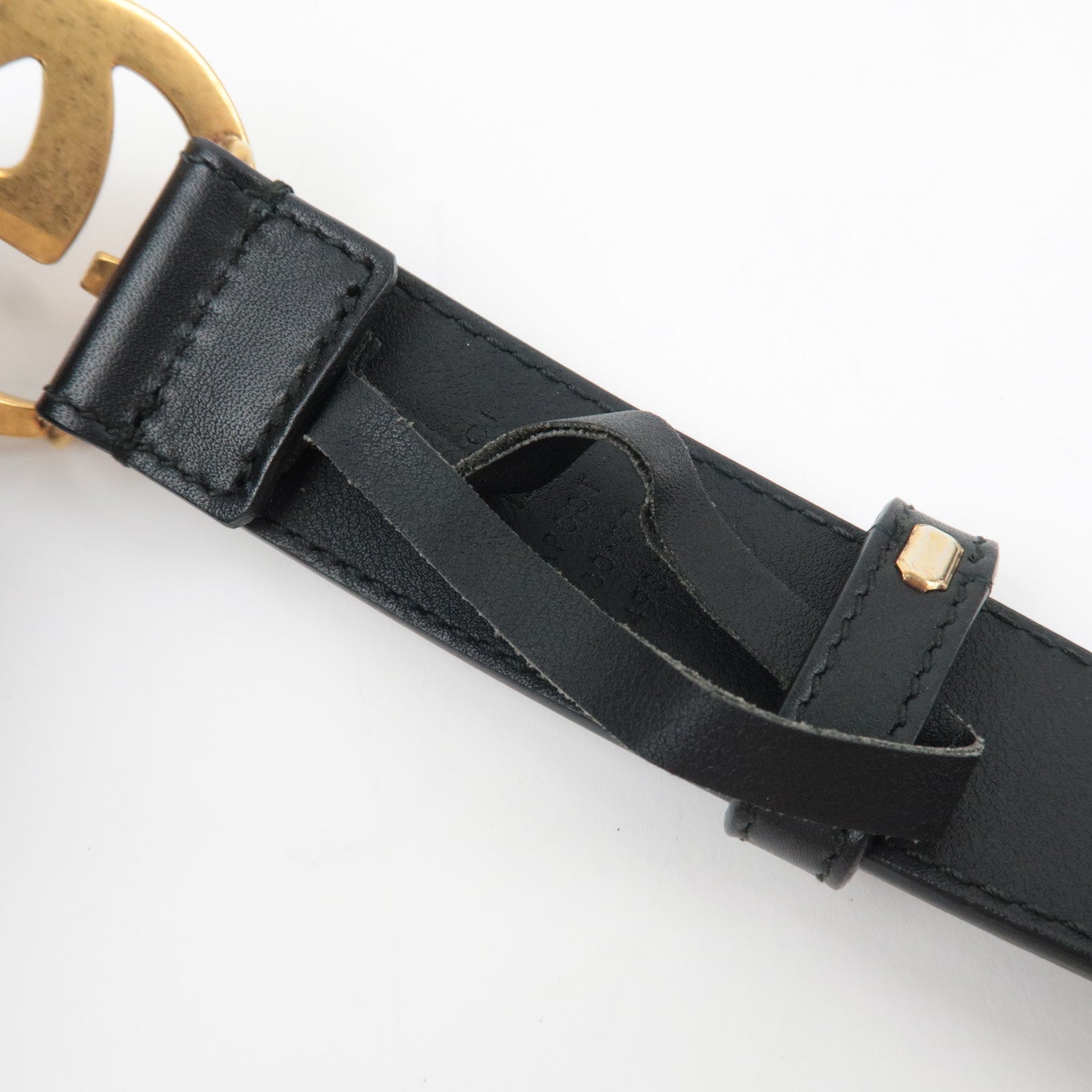 GUCCI GG Marmont Leather Belt 80/32 Black Gold HDW 414516