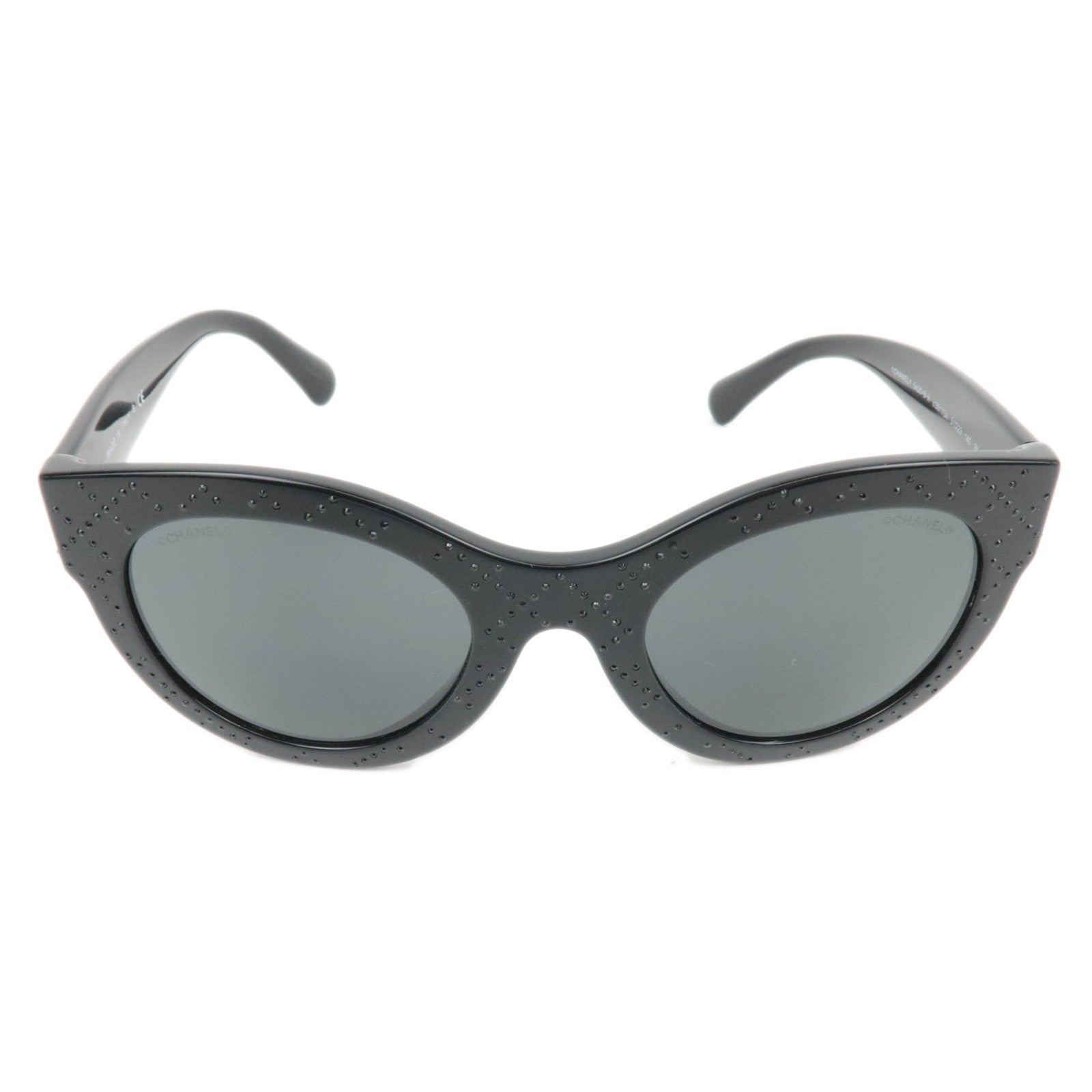 CHANEL Rhinestone Sunglasses 5420-B-A c.501/S4 51□23 140 3N Black86797