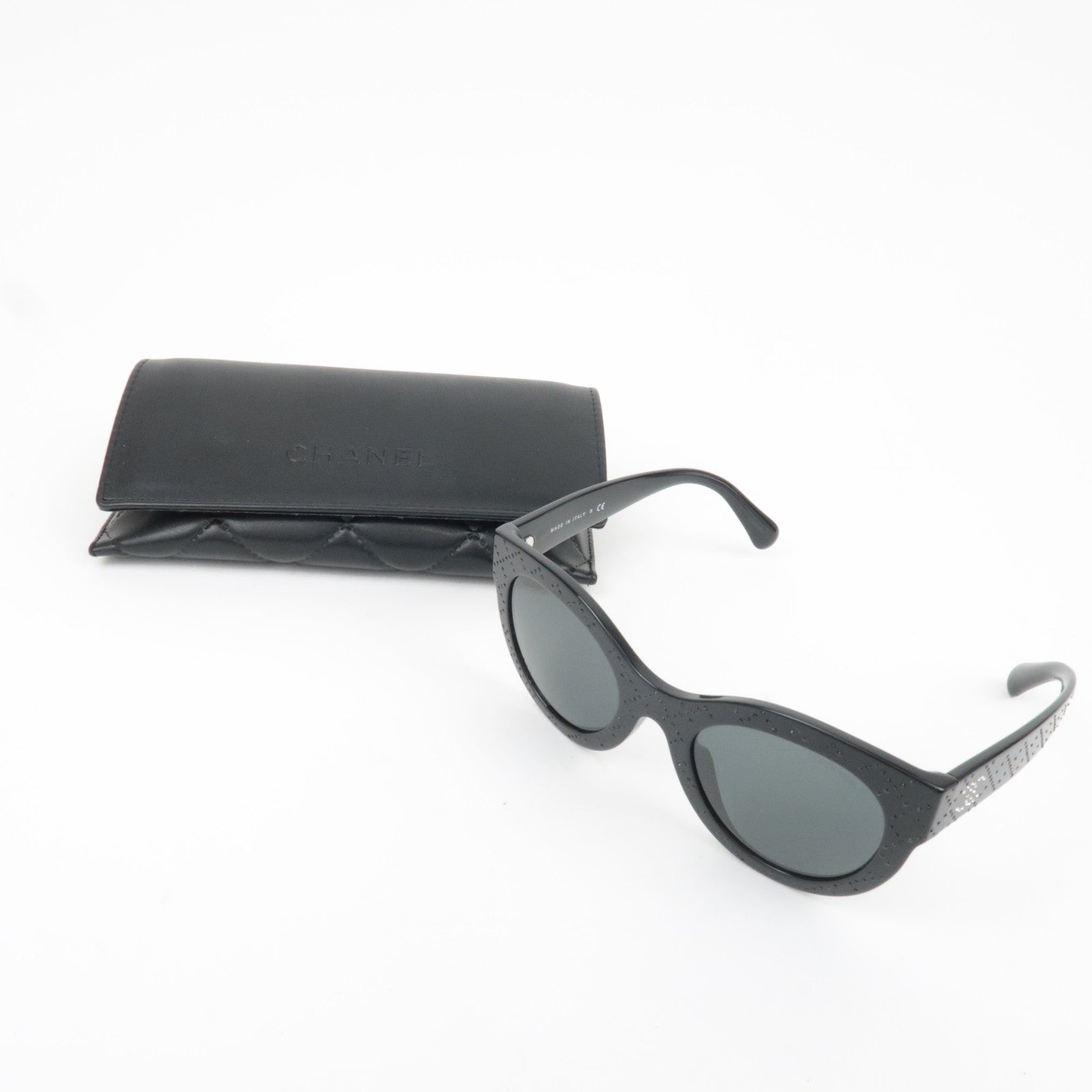 CHANEL Rhinestone Sunglasses 5420-B-A c.501/S4 51□23 140 3N Black