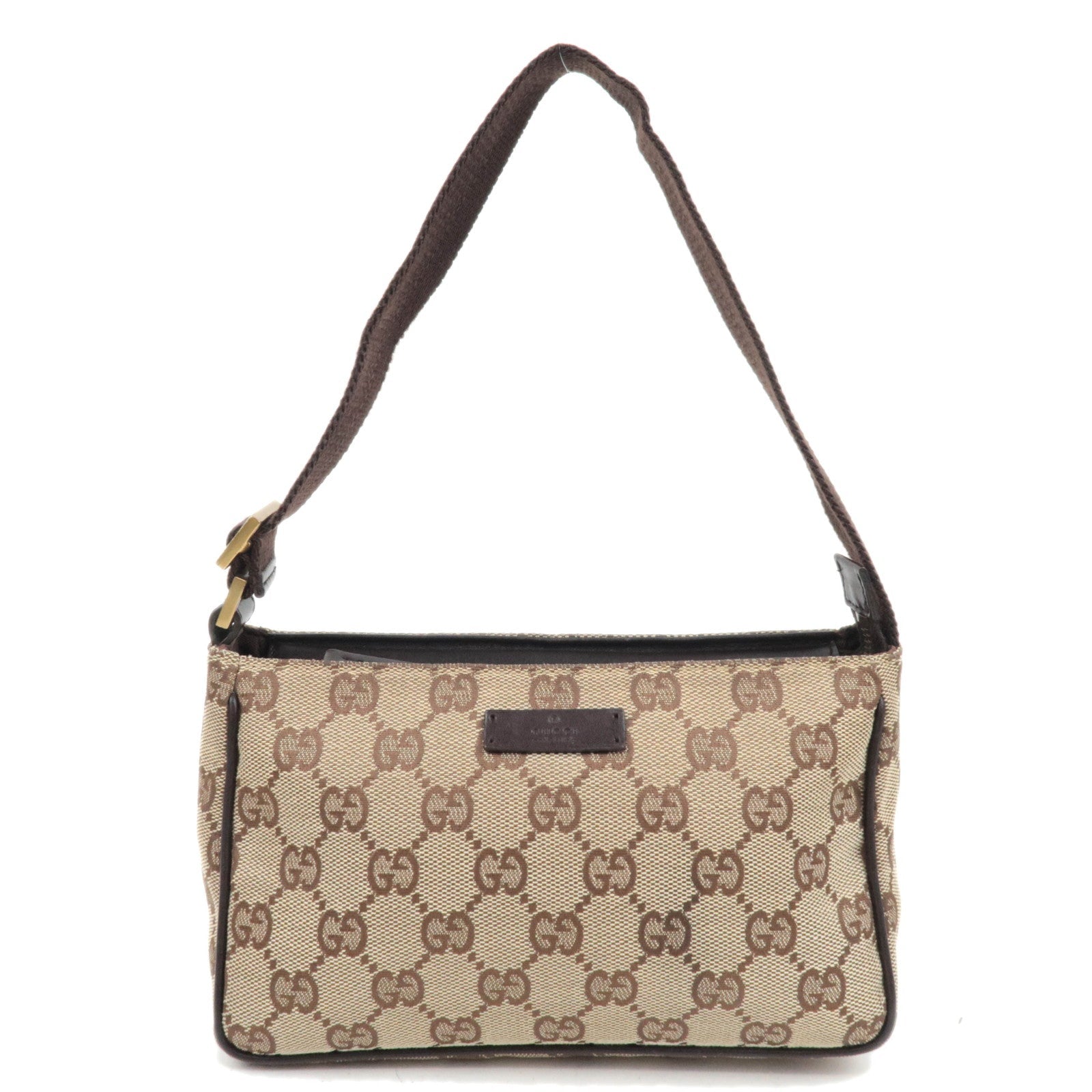 GUCCI Shoulder Bag GG Canvas Leather Beige Brown 10664486802