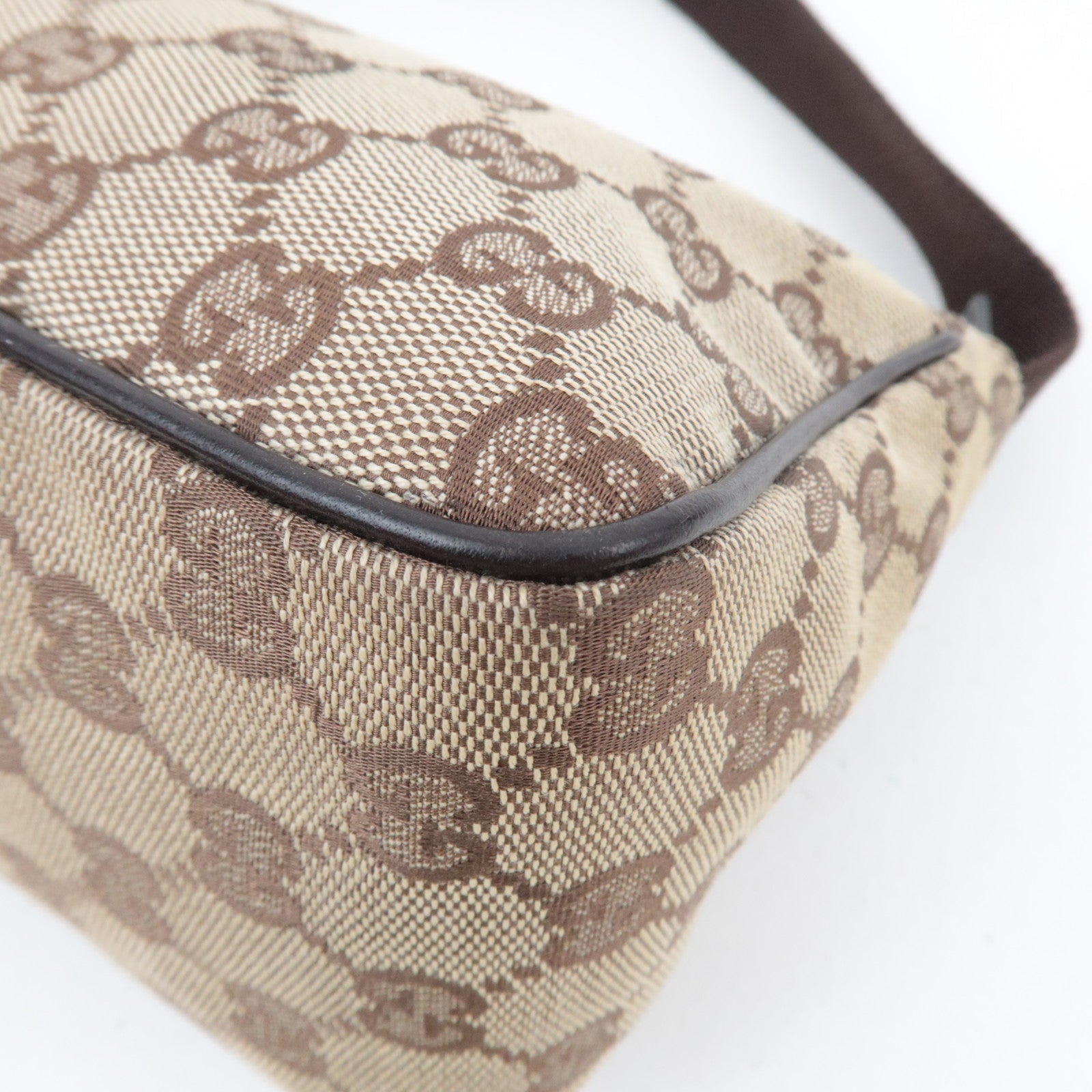 GUCCI Shoulder Bag GG Canvas Leather Beige Brown 106644