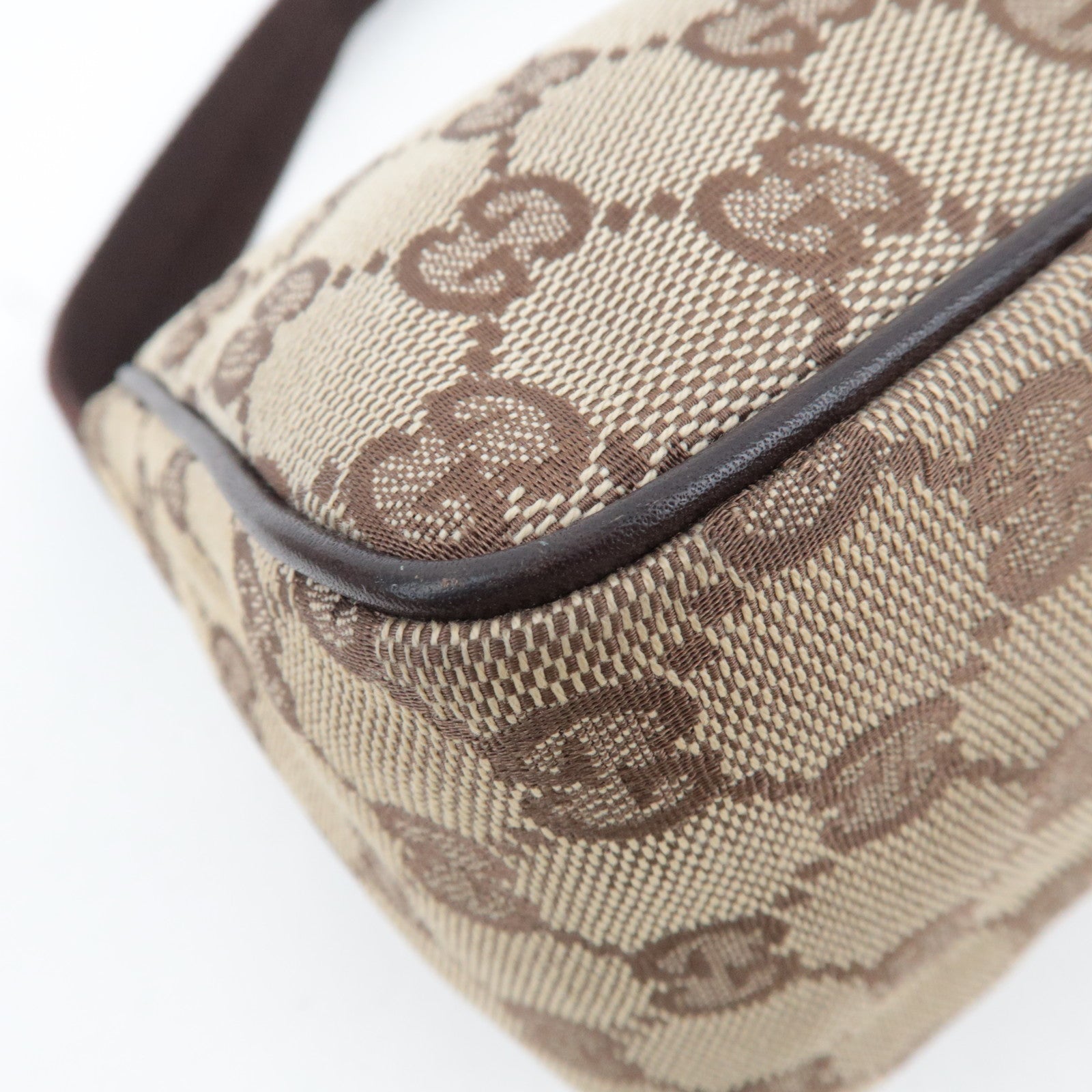 GUCCI Shoulder Bag GG Canvas Leather Beige Brown 106644