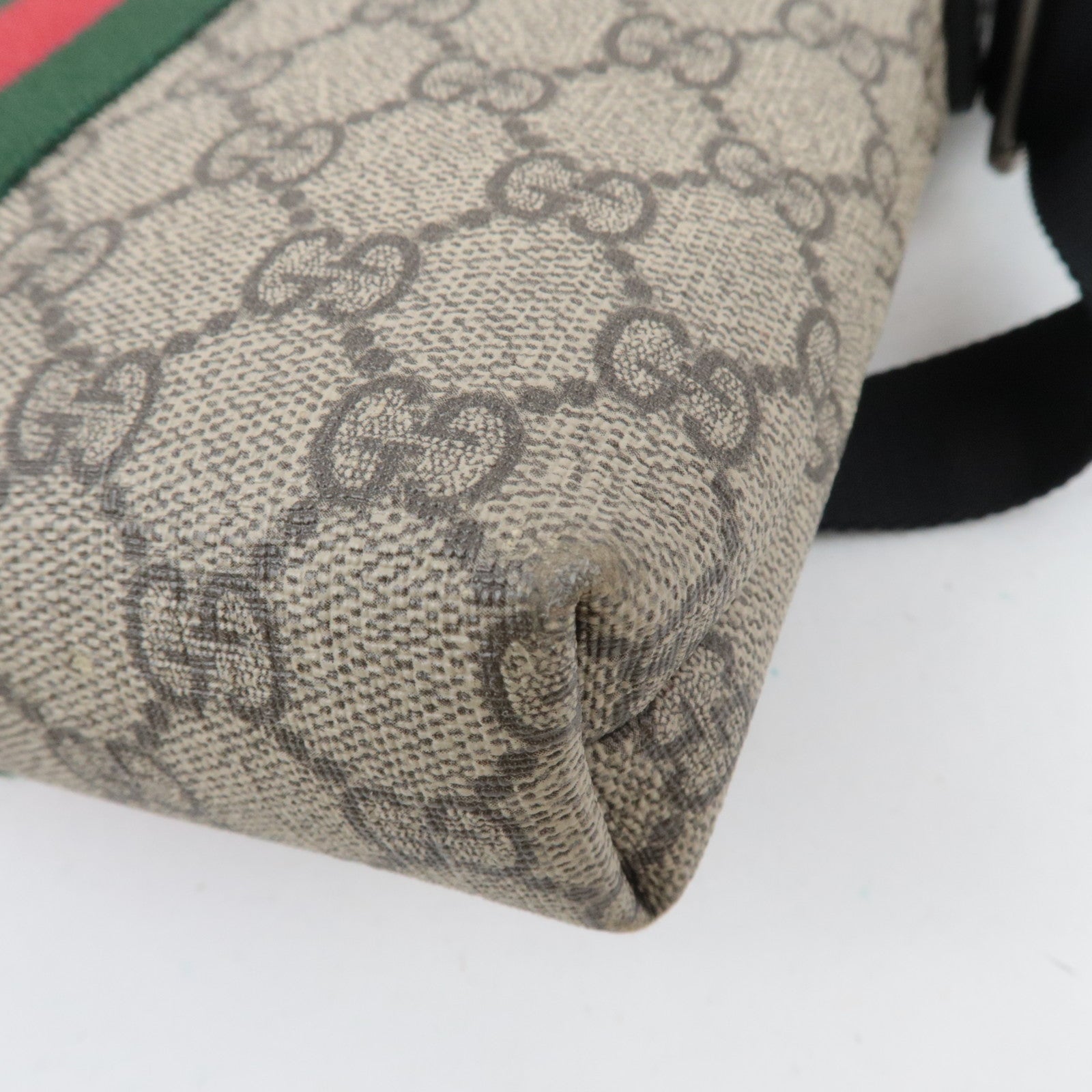 GUCCI Sherry GG Supreme Shoulder Bag Beige Black 471454
