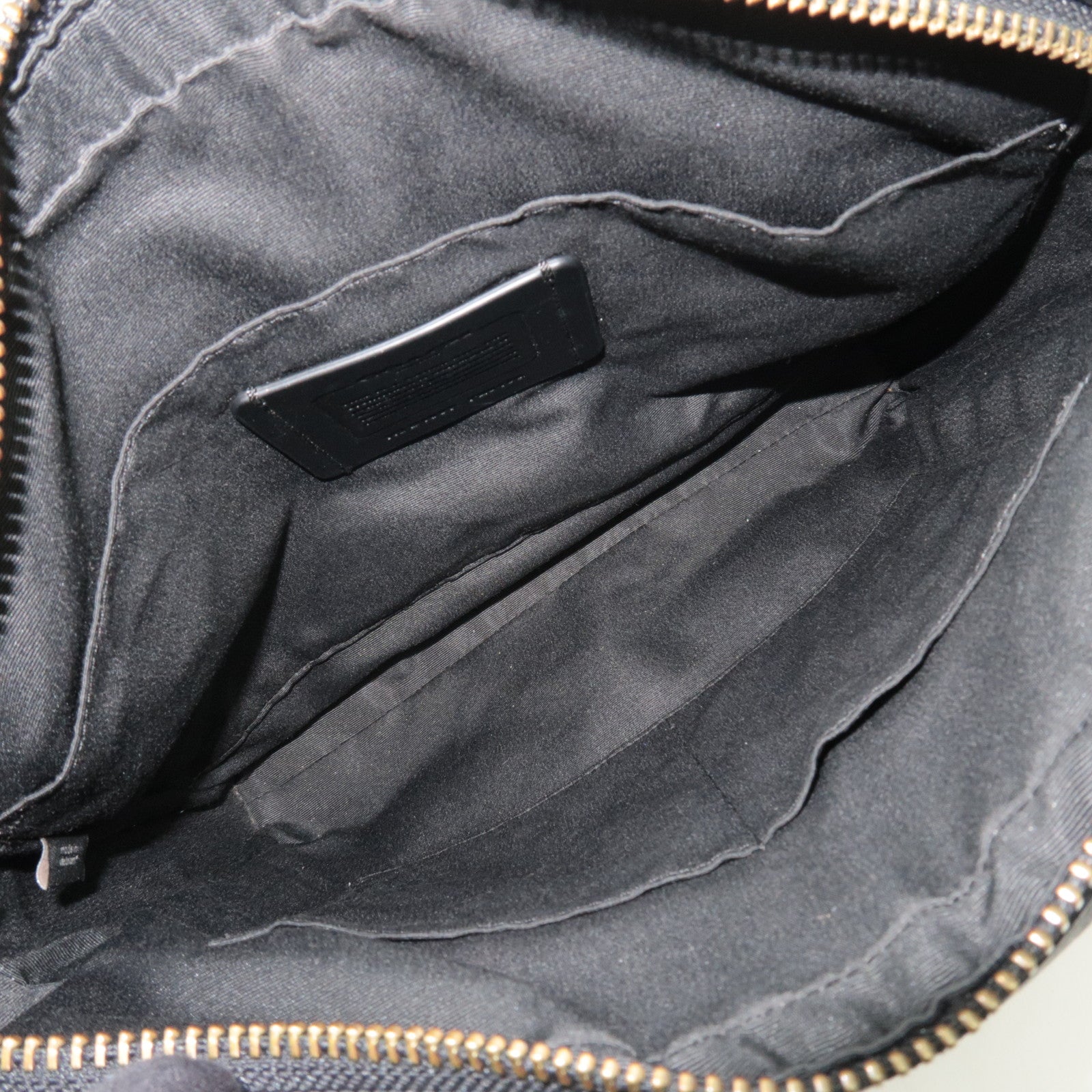 COACH Signature PVC Leather Shoulder Bag Black F28456