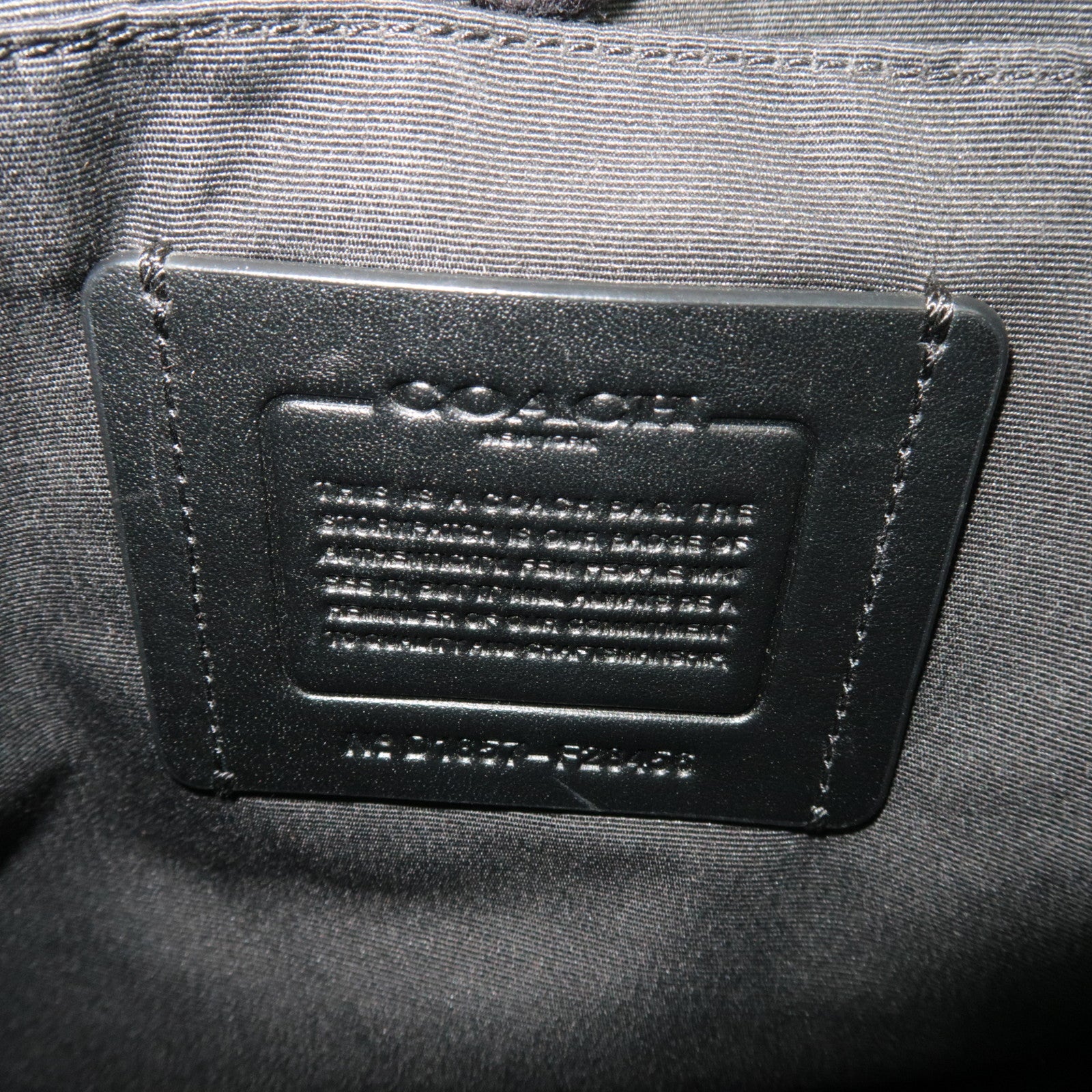 COACH Signature PVC Leather Shoulder Bag Black F28456