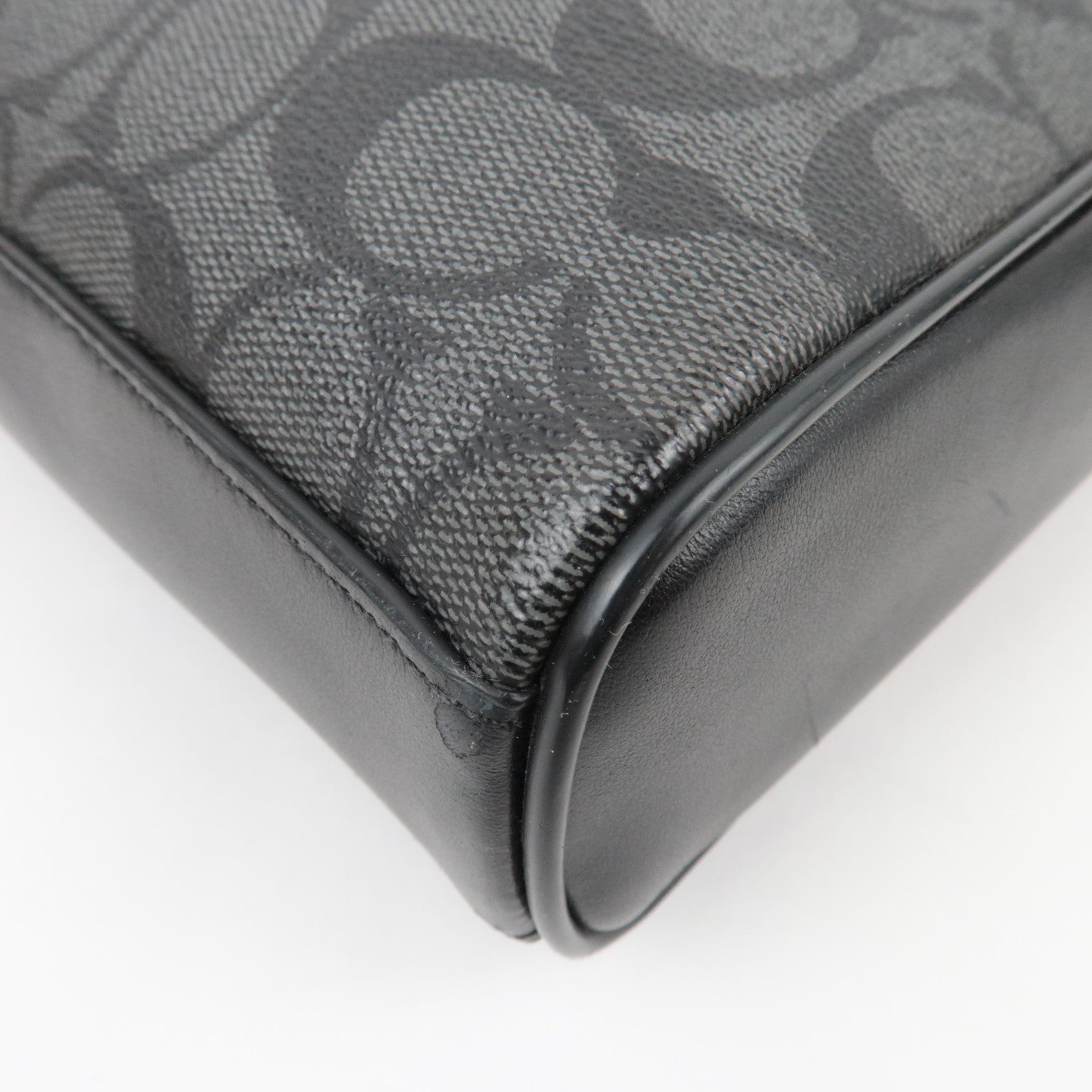 COACH Signature PVC Leather Shoulder Bag Black F28456