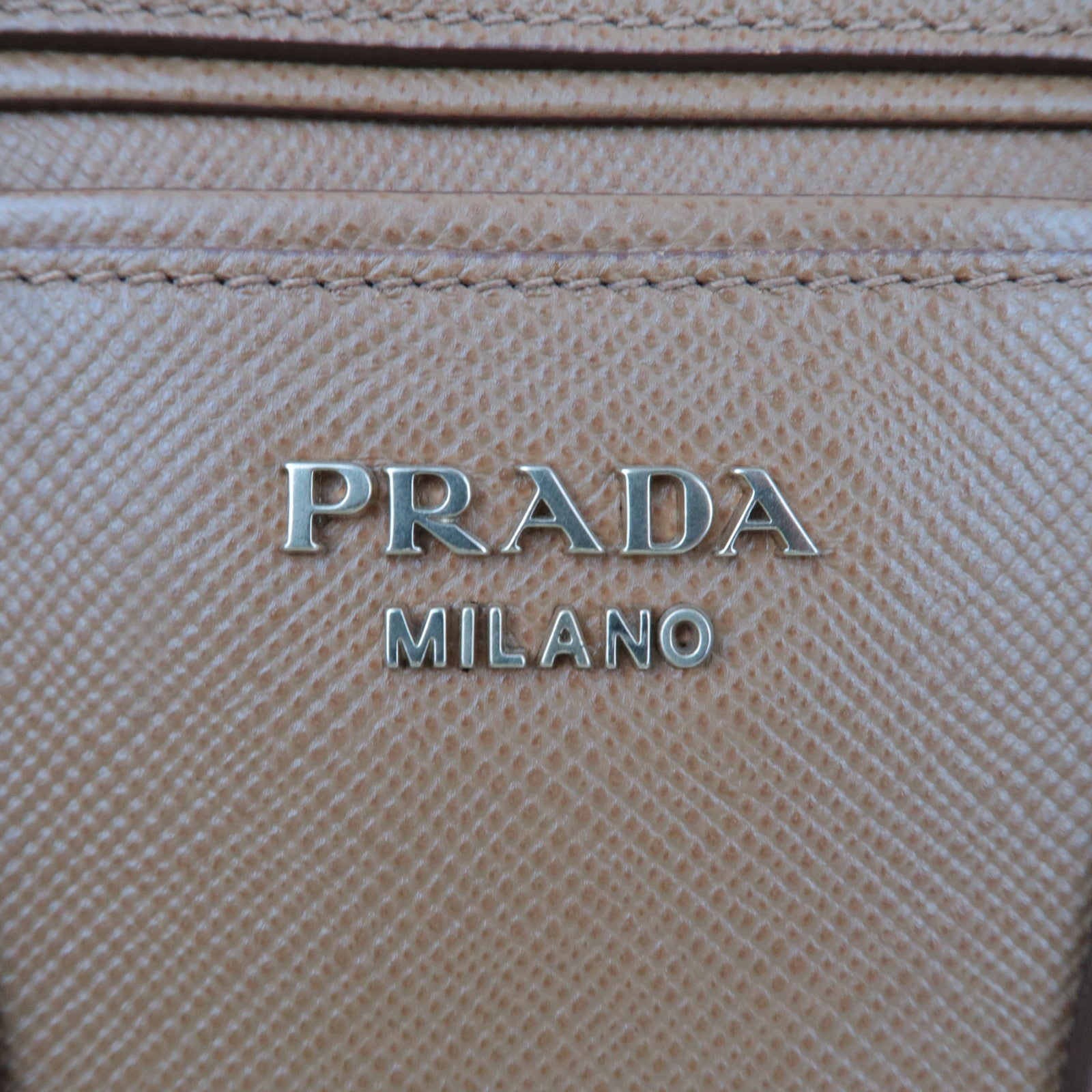 PRADA 2Way Saffiano Leather Handbag Camel