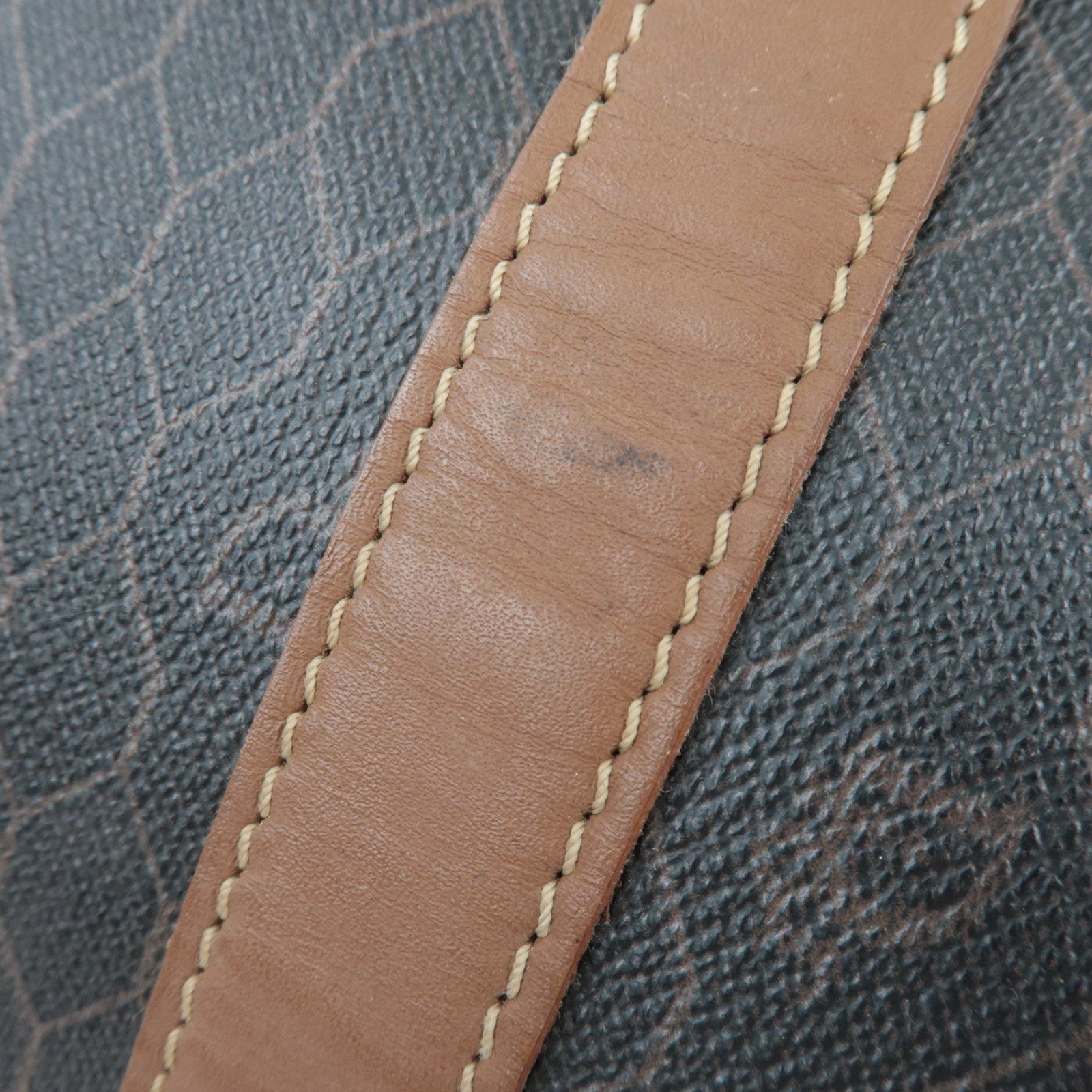 Christian Dior Honeycomb PVC Leather Boston Bag Black Brown