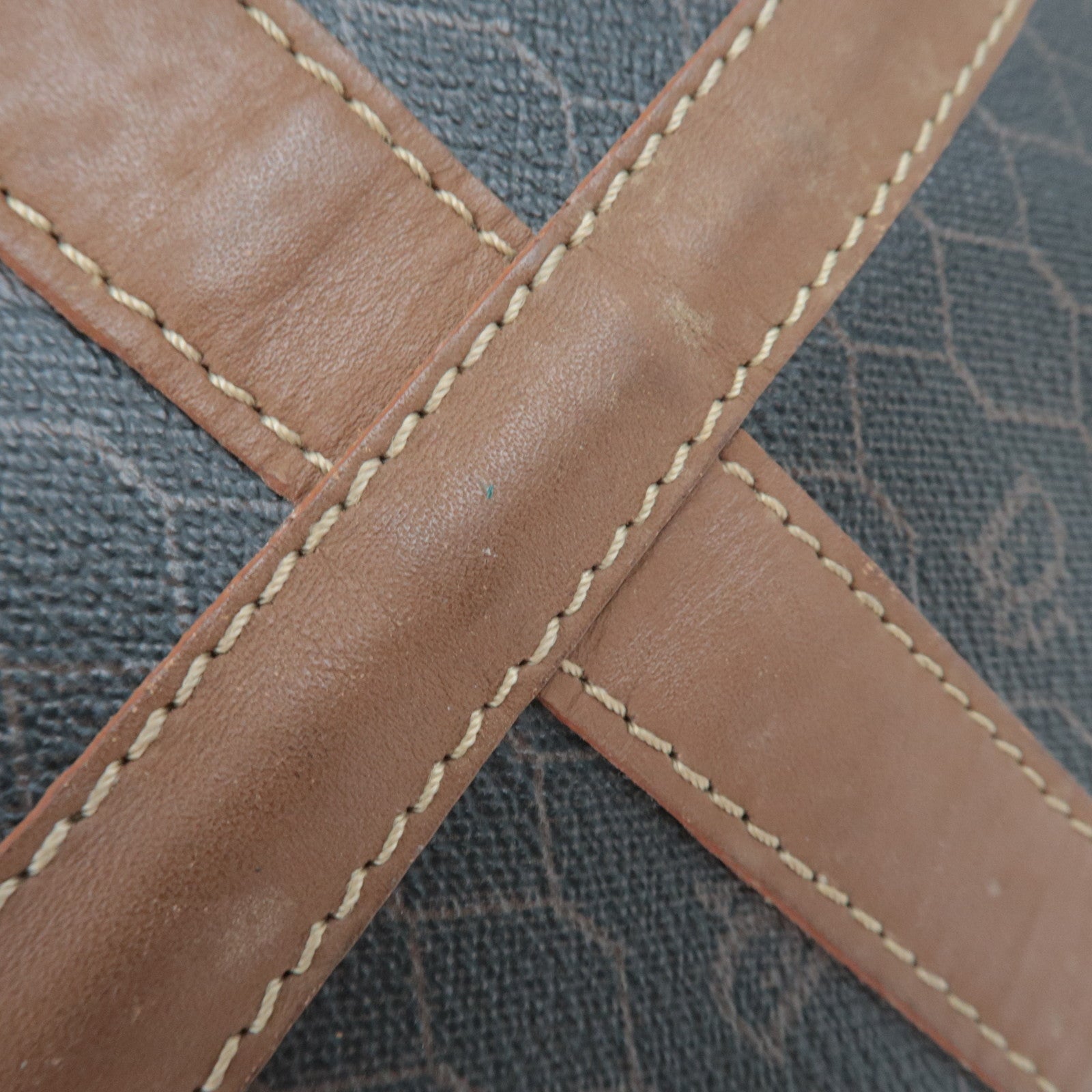 Christian Dior Honeycomb PVC Leather Boston Bag Black Brown