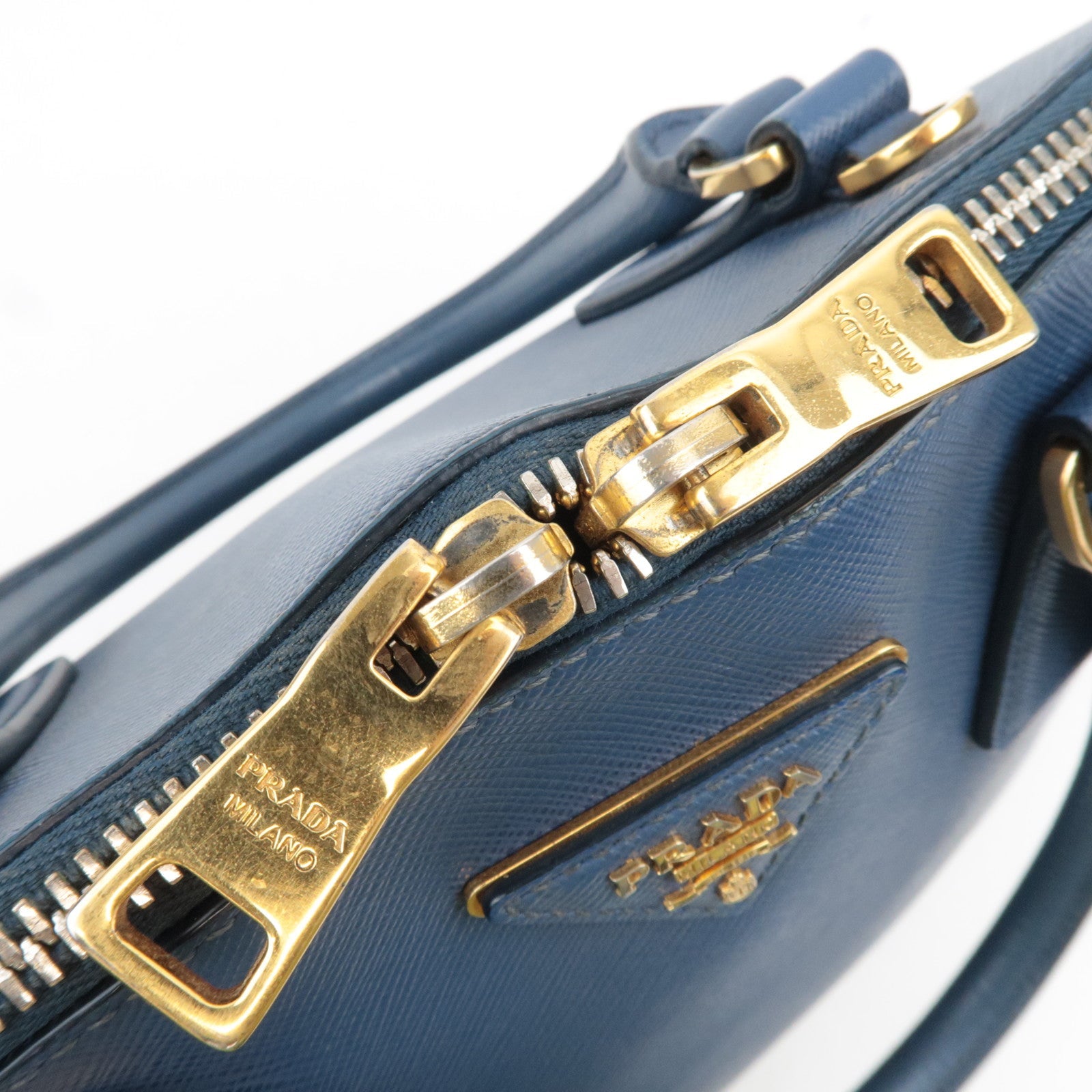PRADA Saffiano Leather Handbag Blue