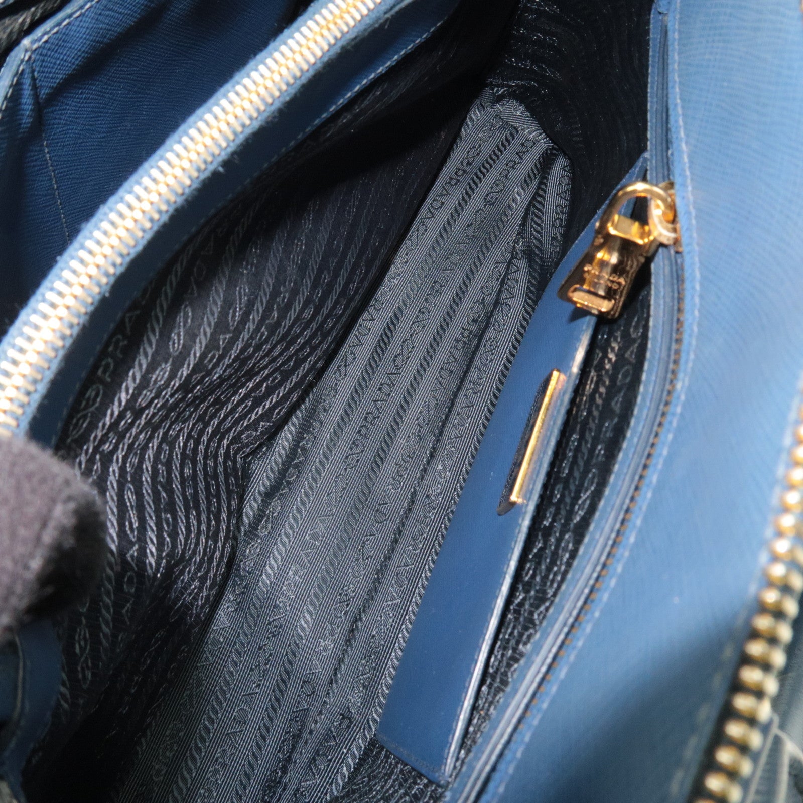 PRADA Saffiano Leather Handbag Blue