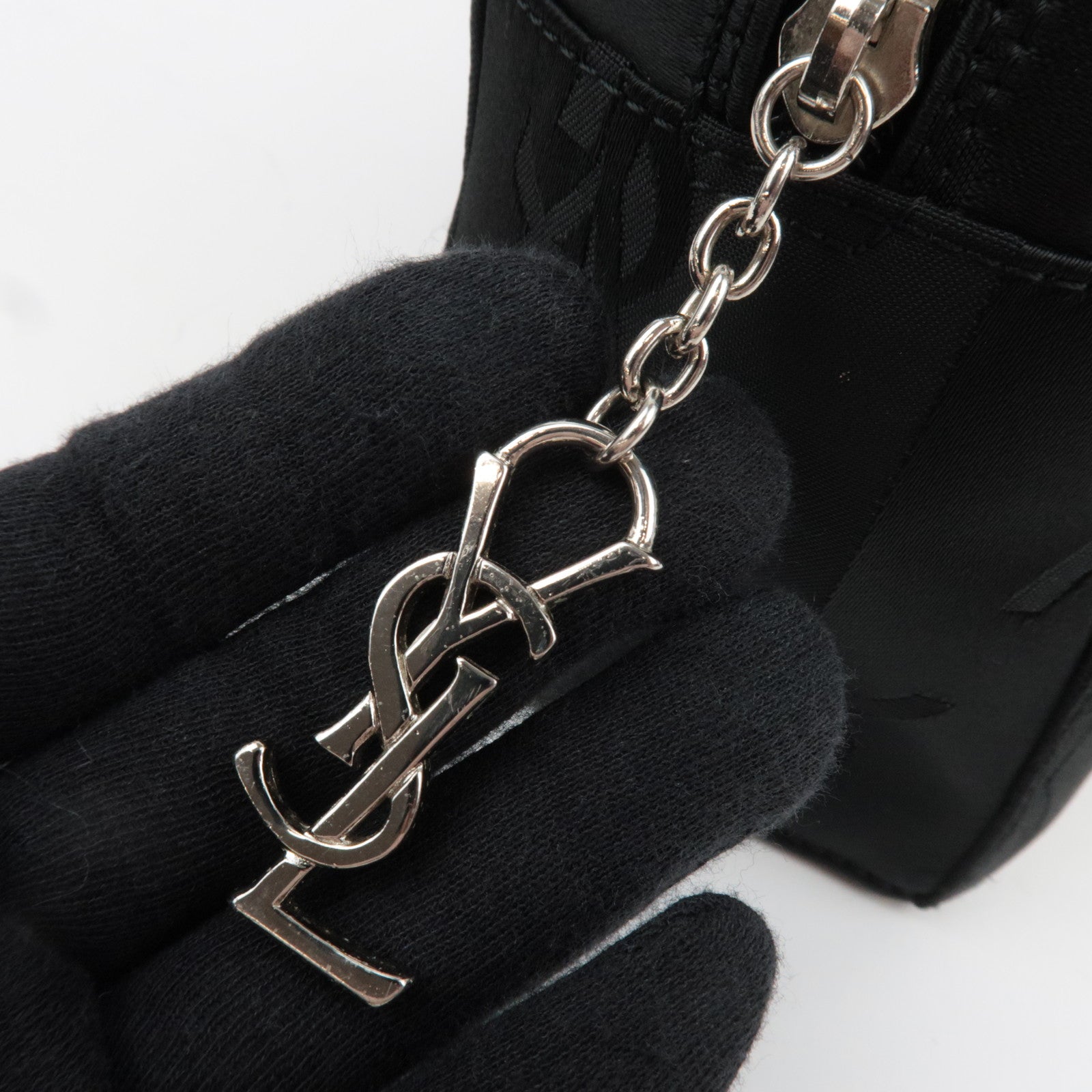 SAINT LAURENT YSL Nylon Leather Handbag Black