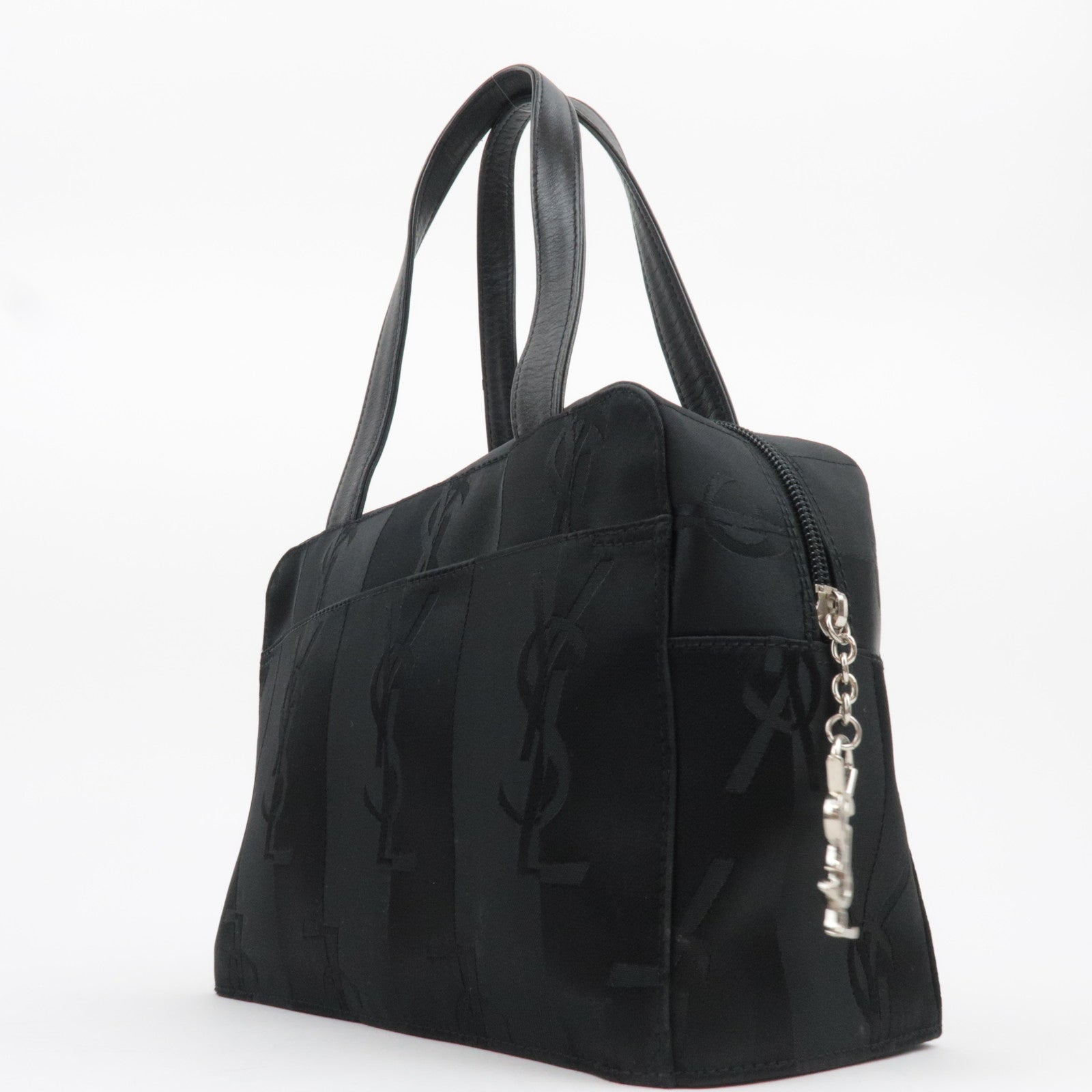 SAINT LAURENT YSL Nylon Leather Handbag Black