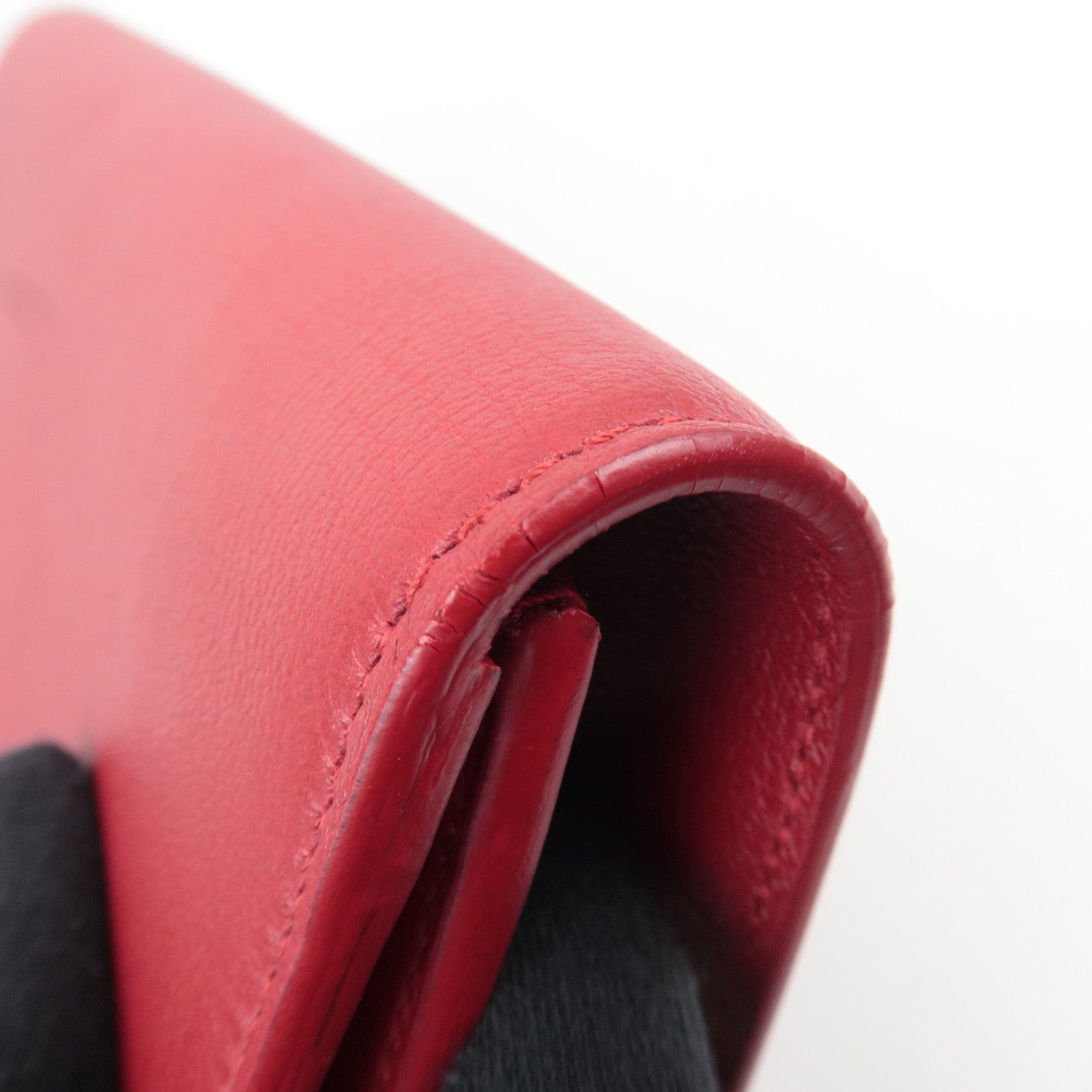 SAINT LAURENT Belle De Jour Leather Clutch Bag Red 361120