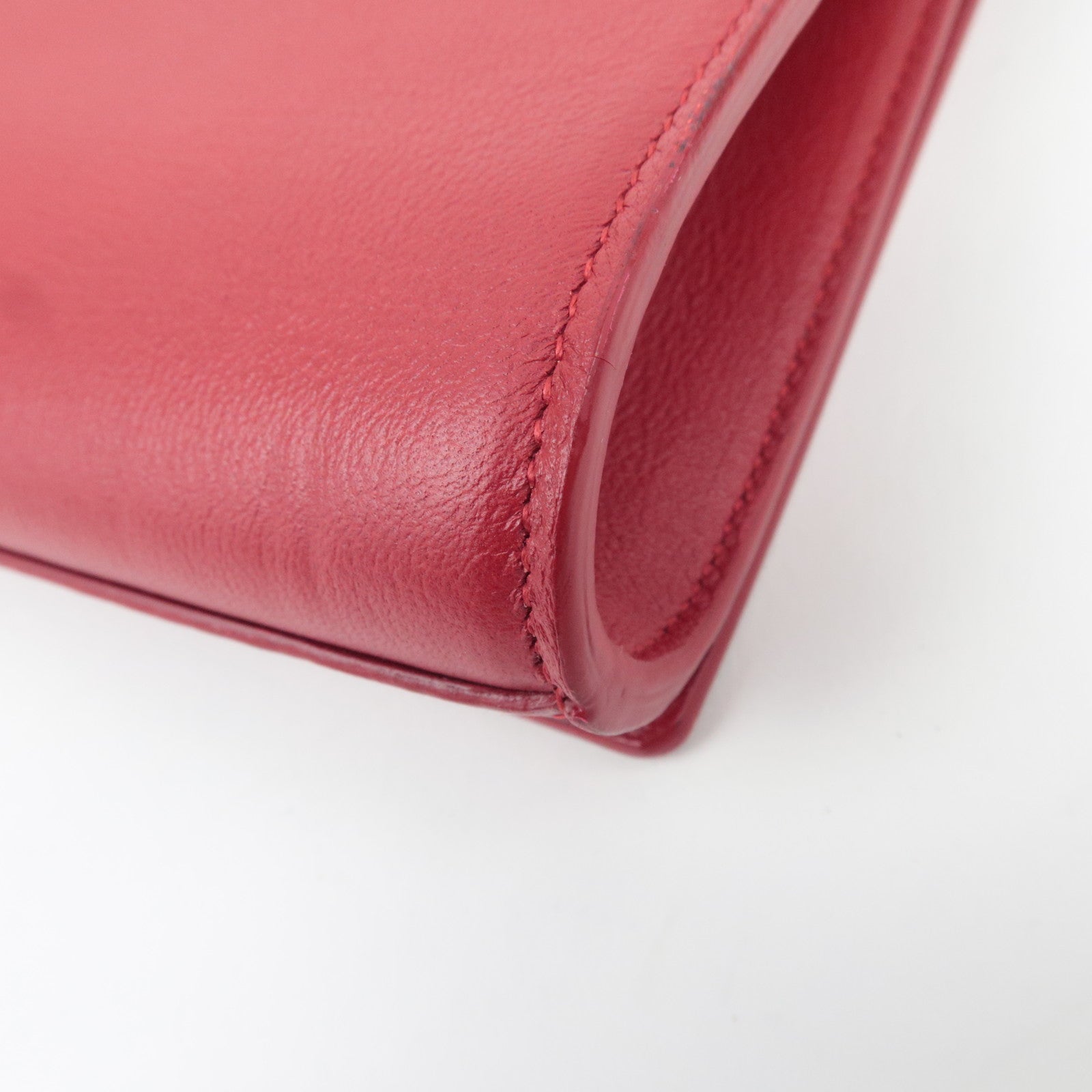 SAINT LAURENT Belle De Jour Leather Clutch Bag Red 361120