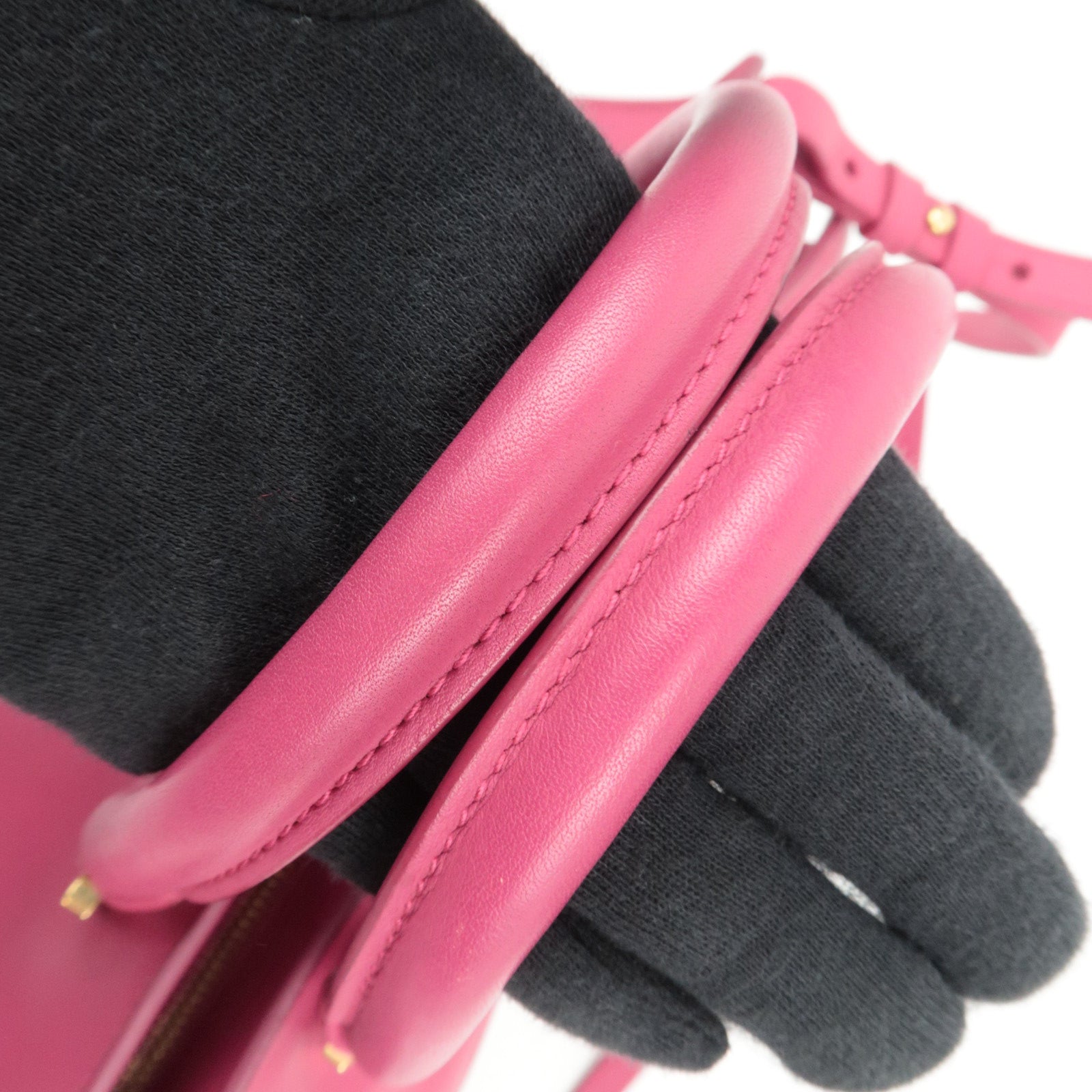 SAINT LAURENT Y Line Petit Cabas Leather 2Way Handbag Pink 311210