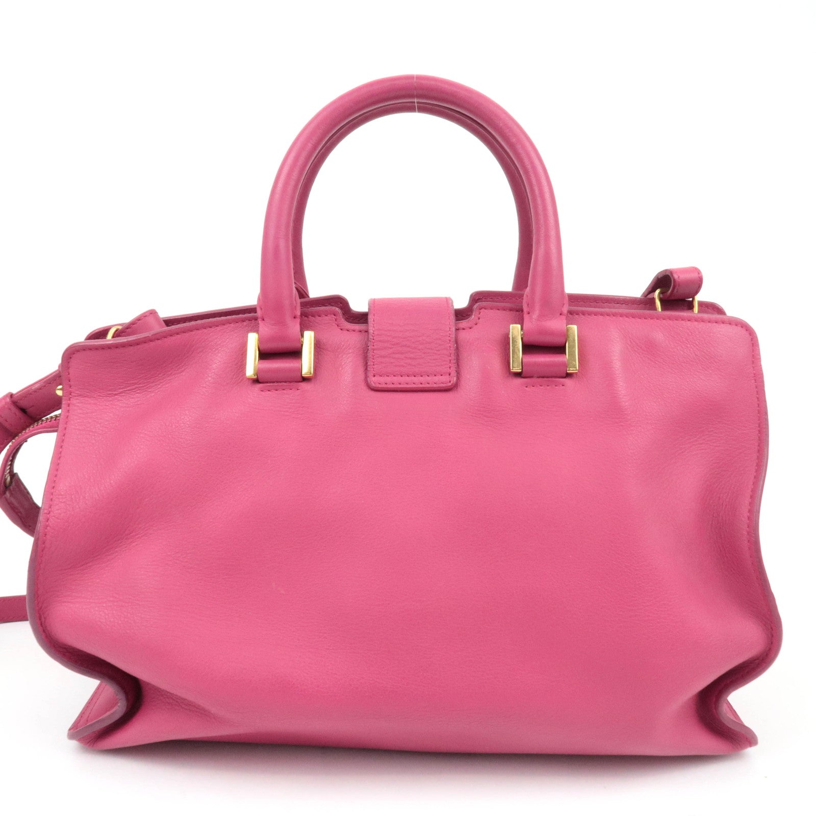 SAINT LAURENT Y Line Petit Cabas Leather 2Way Handbag Pink 311210