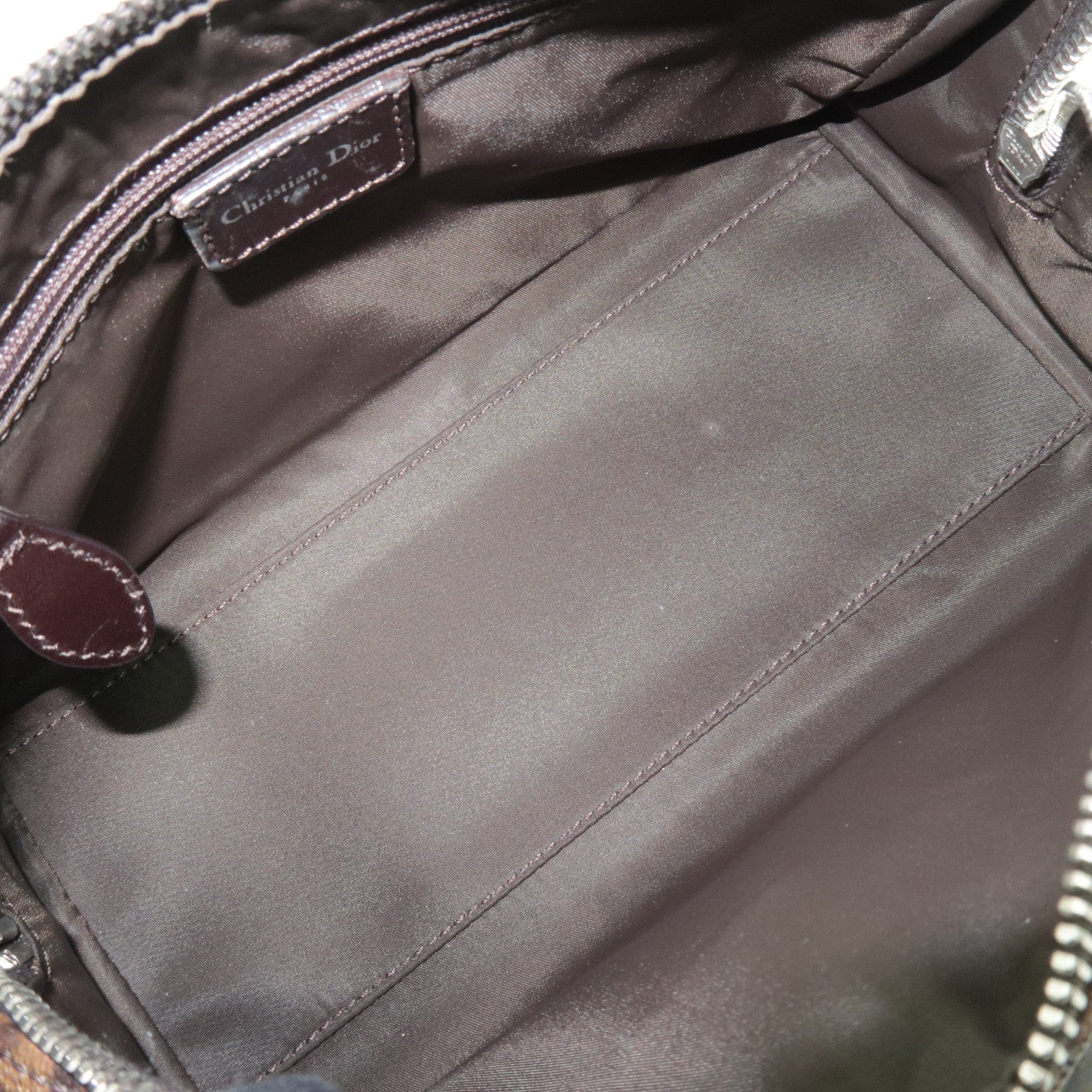 Christian Dior Trotter Romantic PVC Velour Chain Handbag Brown