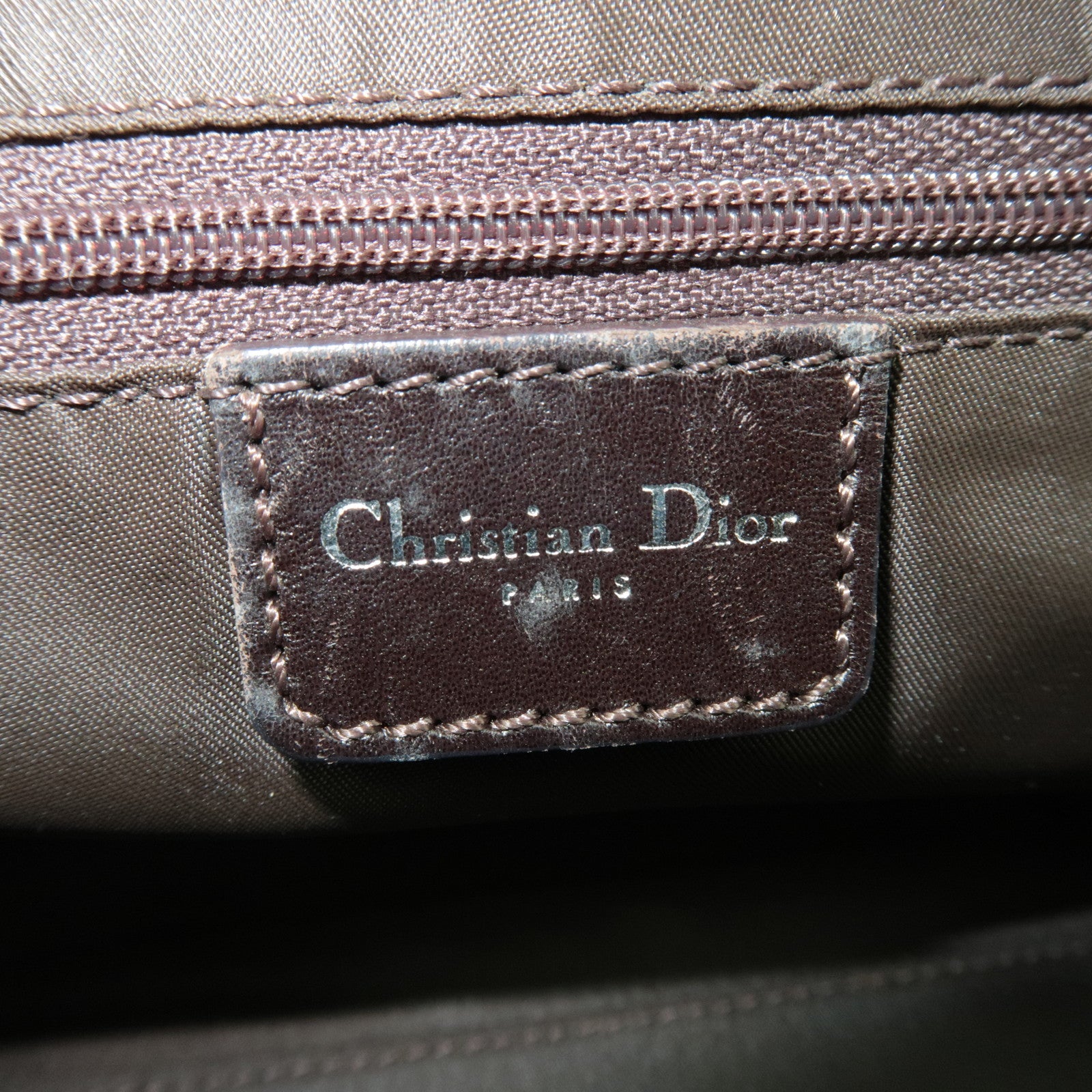 Christian Dior Trotter Romantic PVC Velour Chain Handbag Brown