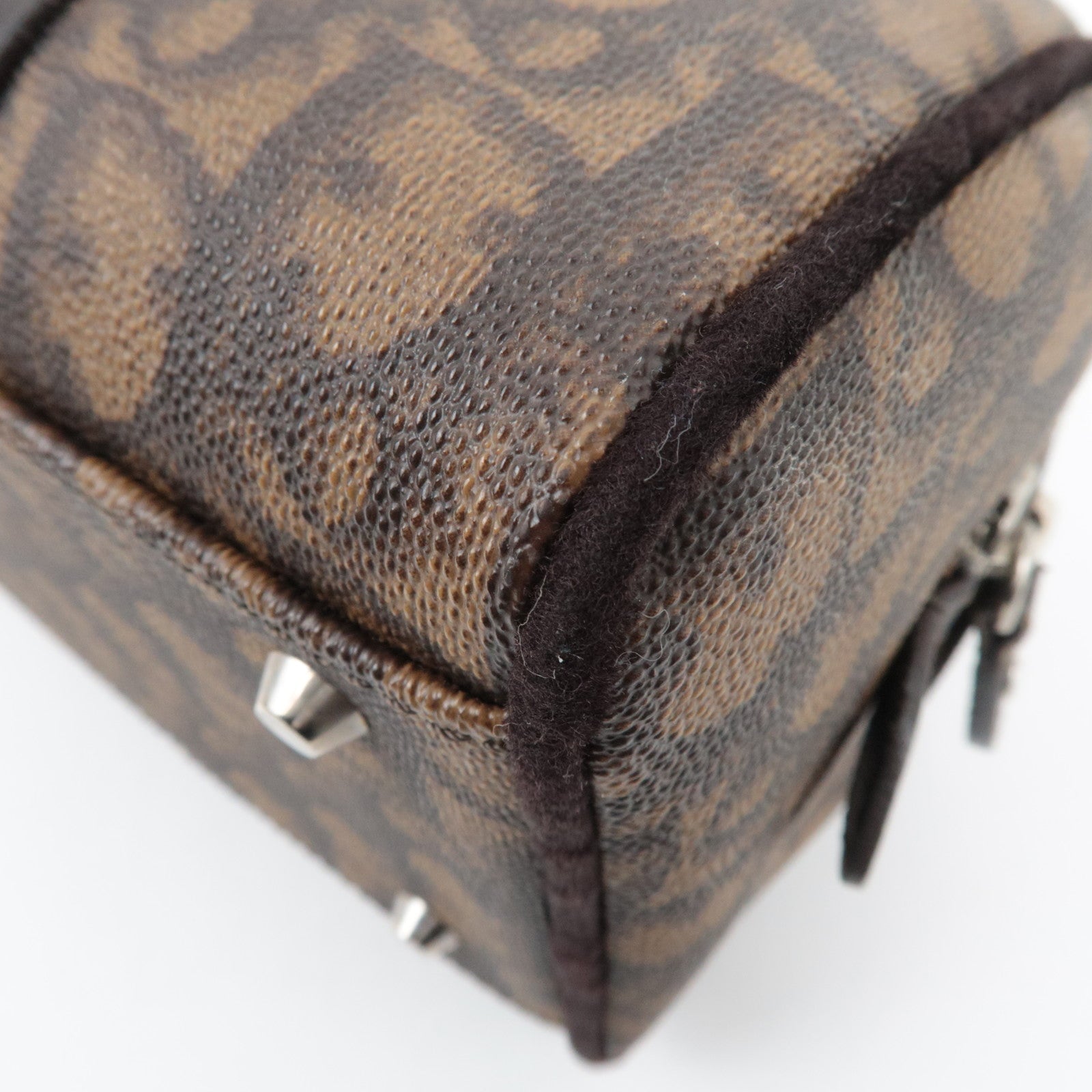 Christian Dior Trotter Romantic PVC Velour Chain Handbag Brown