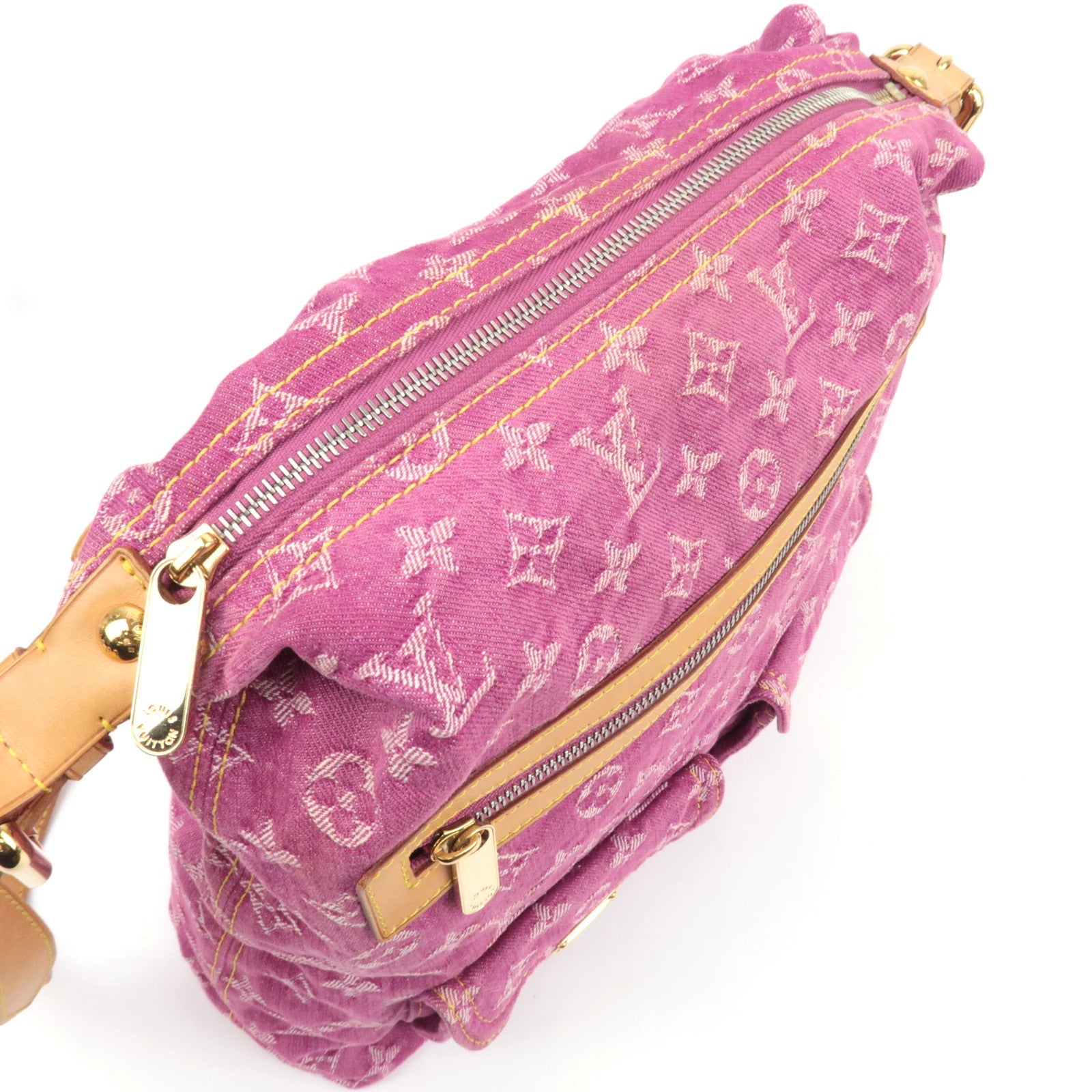 Louis Vuitton Monogram Denim Baggy GM Shoulder Bag Pink M95210