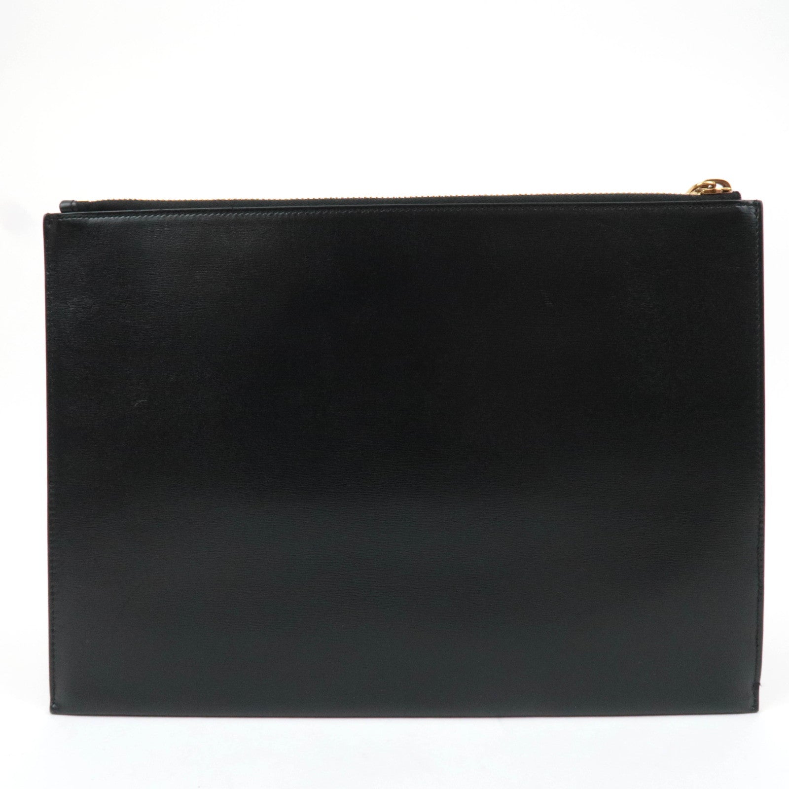 SAINT LAURENT Leather Clutch Bag Black 607779