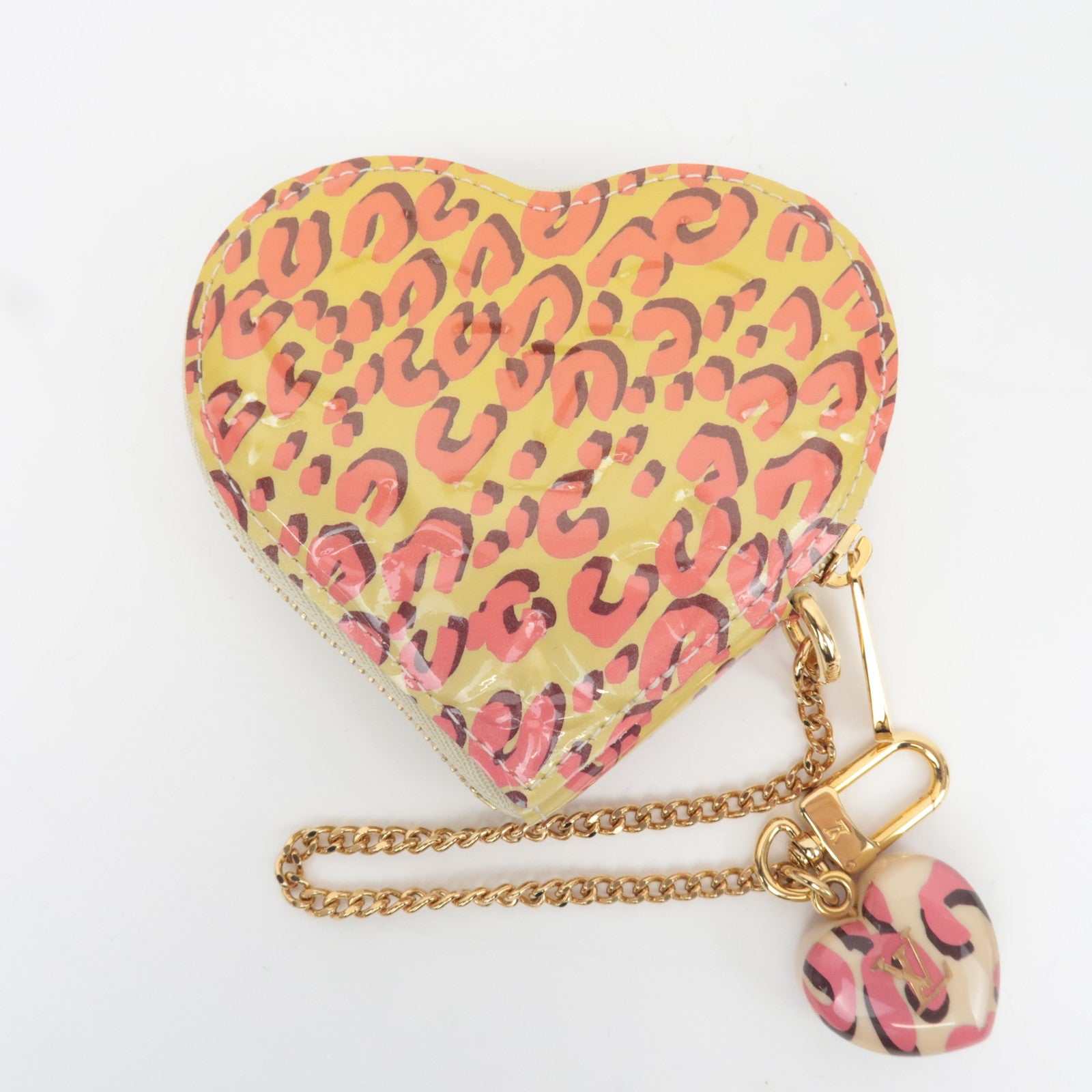 Louis Vuitton Monogram Vernis Leopard Porte Monnaie Coeur Coin Case Broncorail M91473