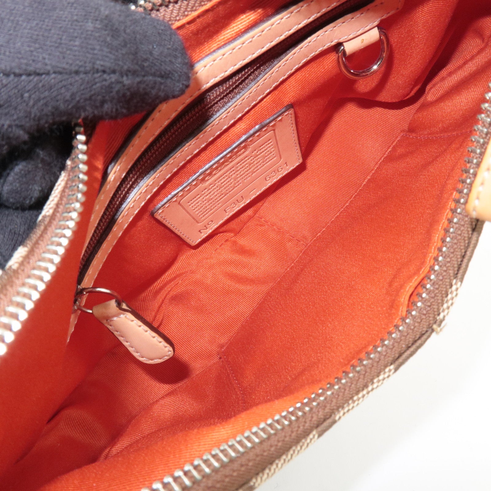 COACH Signature Hobo Canvas Leather Shoulder Bag Beige 6361