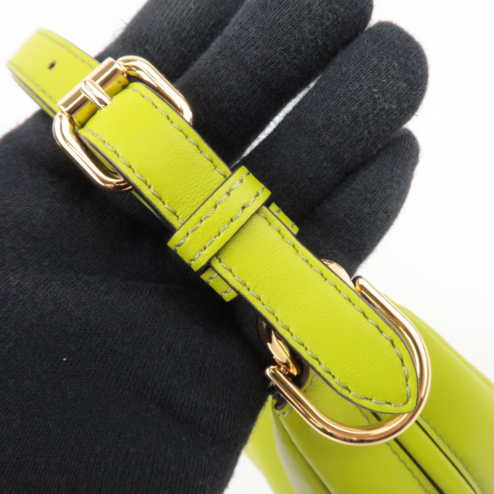 FENDI Fendigraphy Small Leather Shoulder Bag Light Green 8BR798