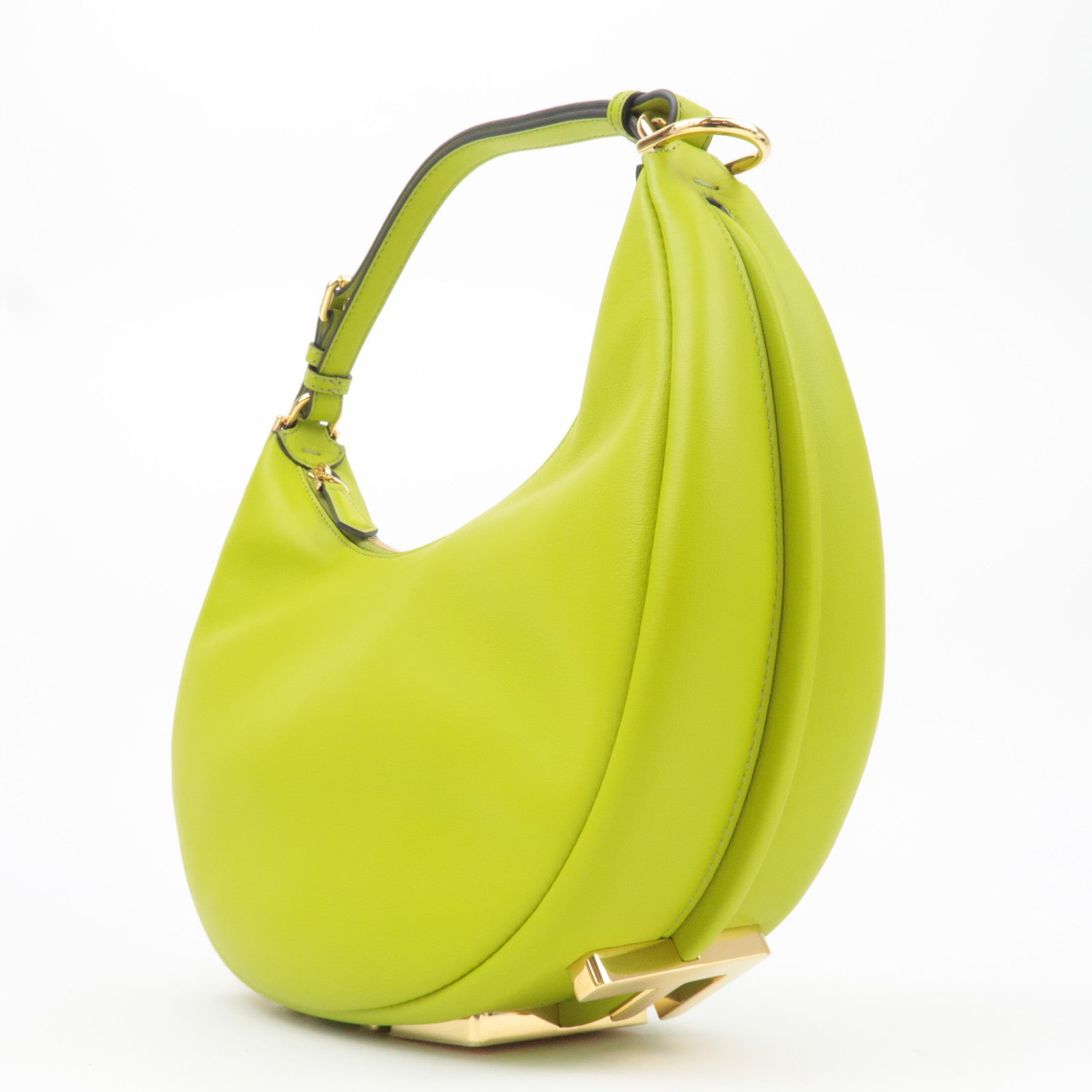 FENDI Fendigraphy Small Leather Shoulder Bag Light Green 8BR798