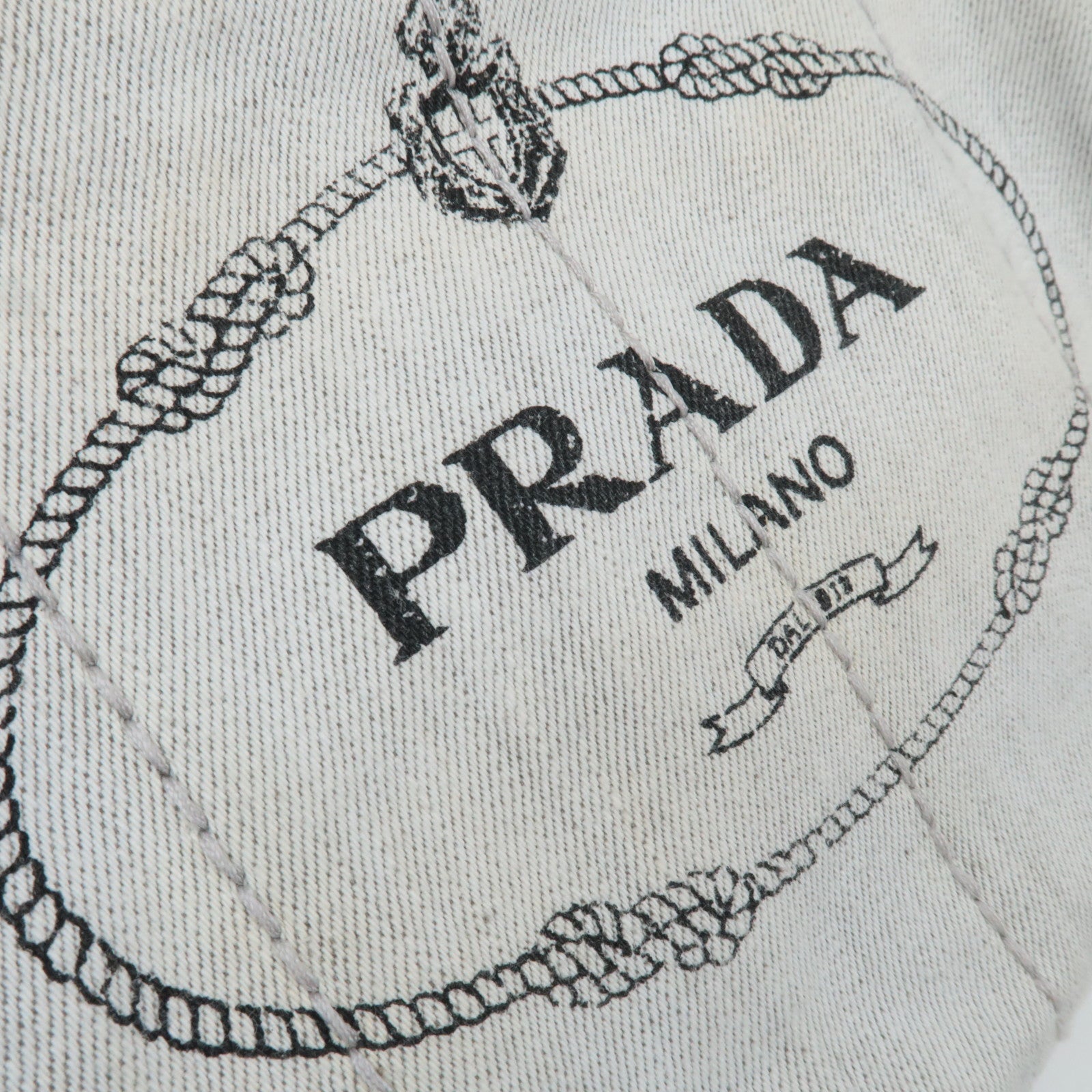 PRADA Canapa Mini Denim 2Way Handbag White 1BG439