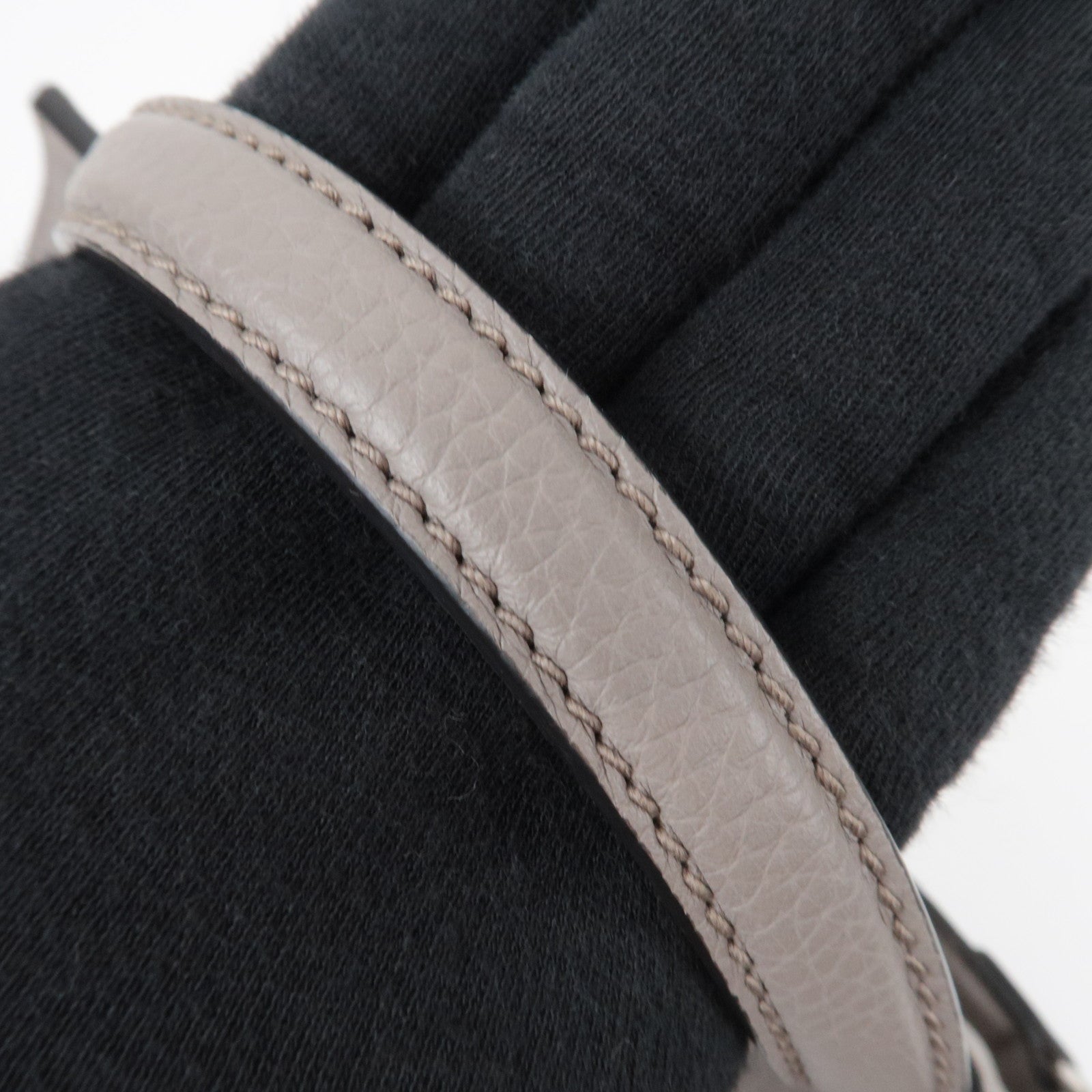 GUCCI Bamboo Daily Medium Leather 2Way Handbag Light Gray 392013