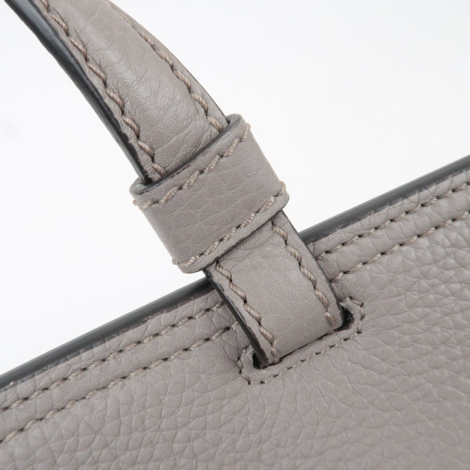 GUCCI Bamboo Daily Medium Leather 2Way Handbag Light Gray 392013