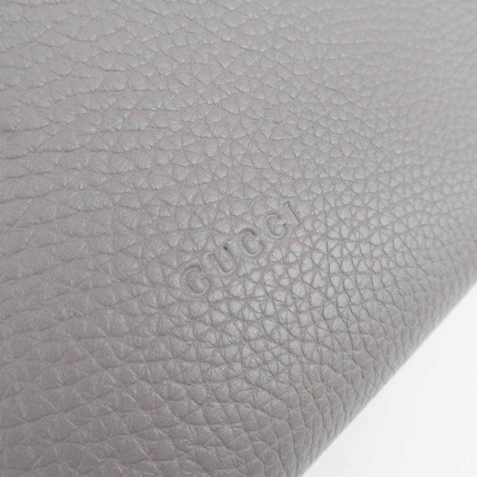 GUCCI Bamboo Daily Medium Leather 2Way Handbag Light Gray 392013