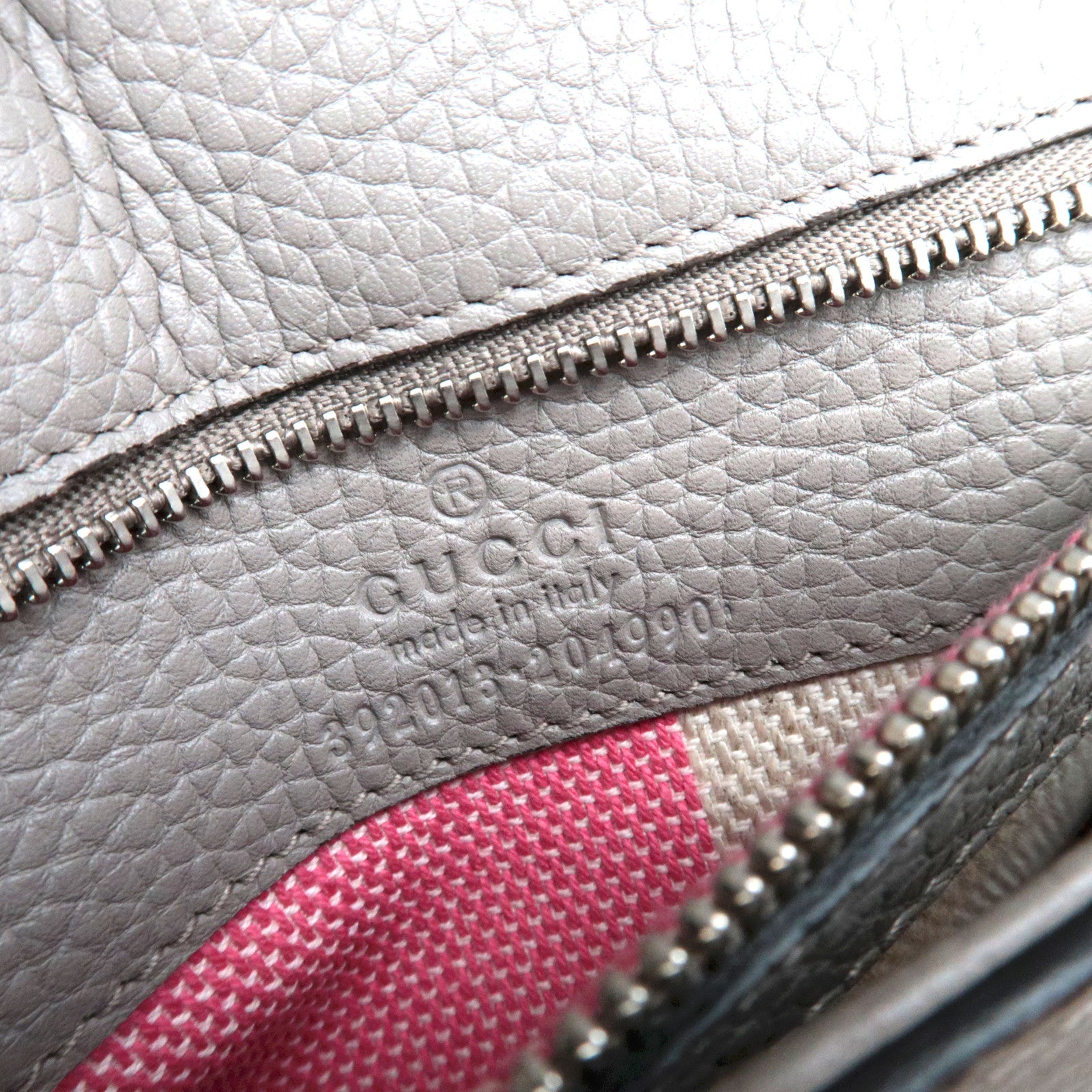 GUCCI Bamboo Daily Medium Leather 2Way Handbag Light Gray 392013