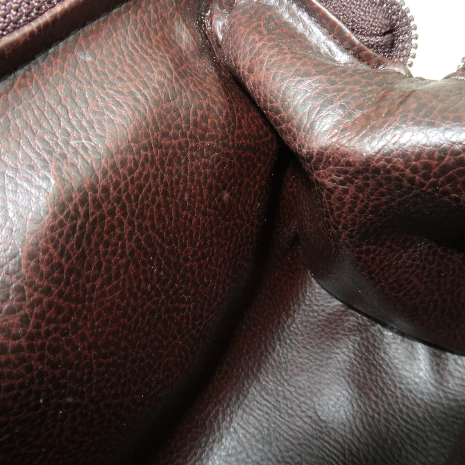 FENDI Braided Leather 2Way Handbag Brown 13961