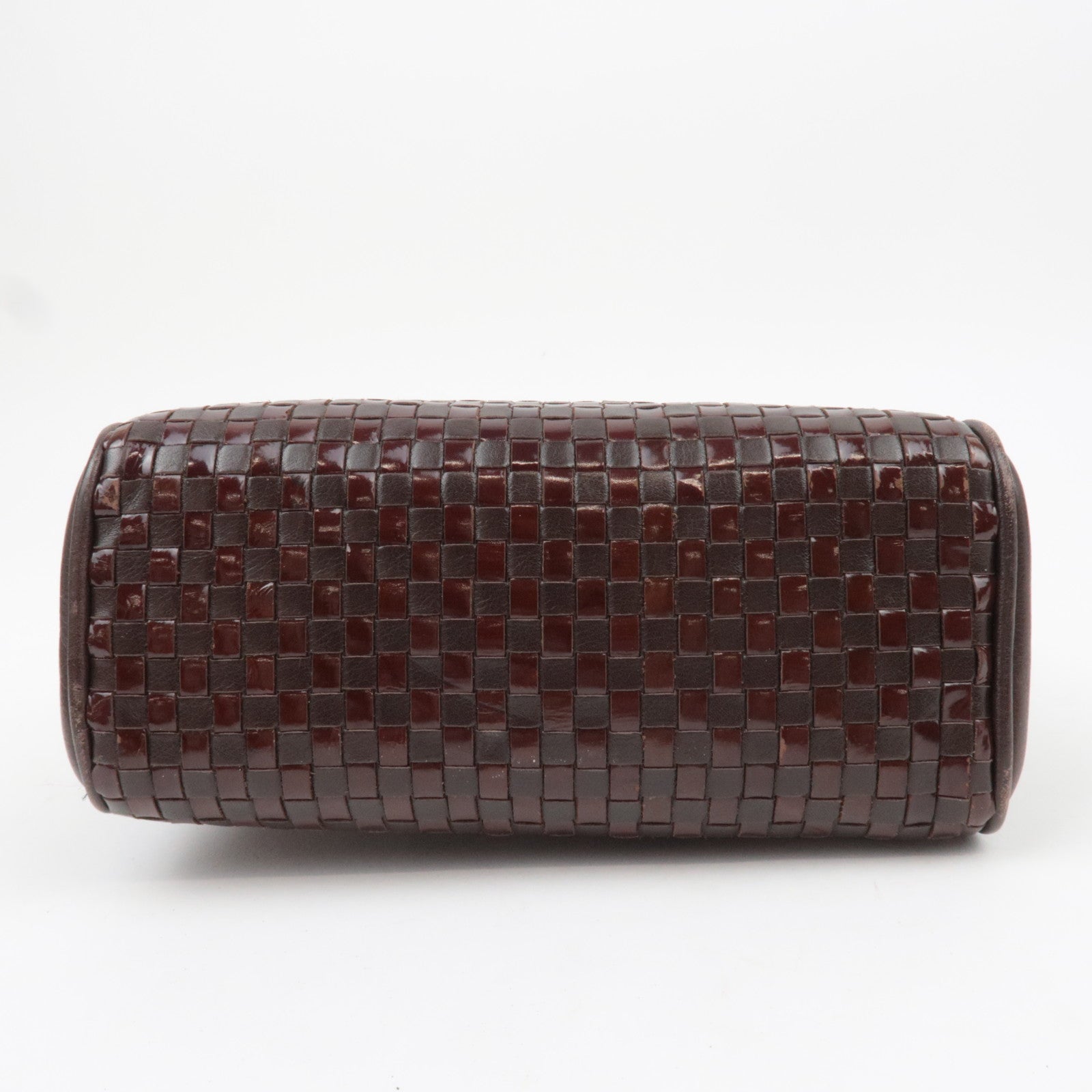 FENDI Braided Leather 2Way Handbag Brown 13961