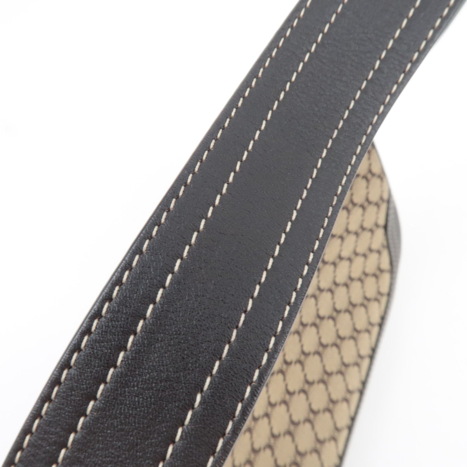 CELINE Macadam Canvas Leather Shoulder Bag Beige Brown