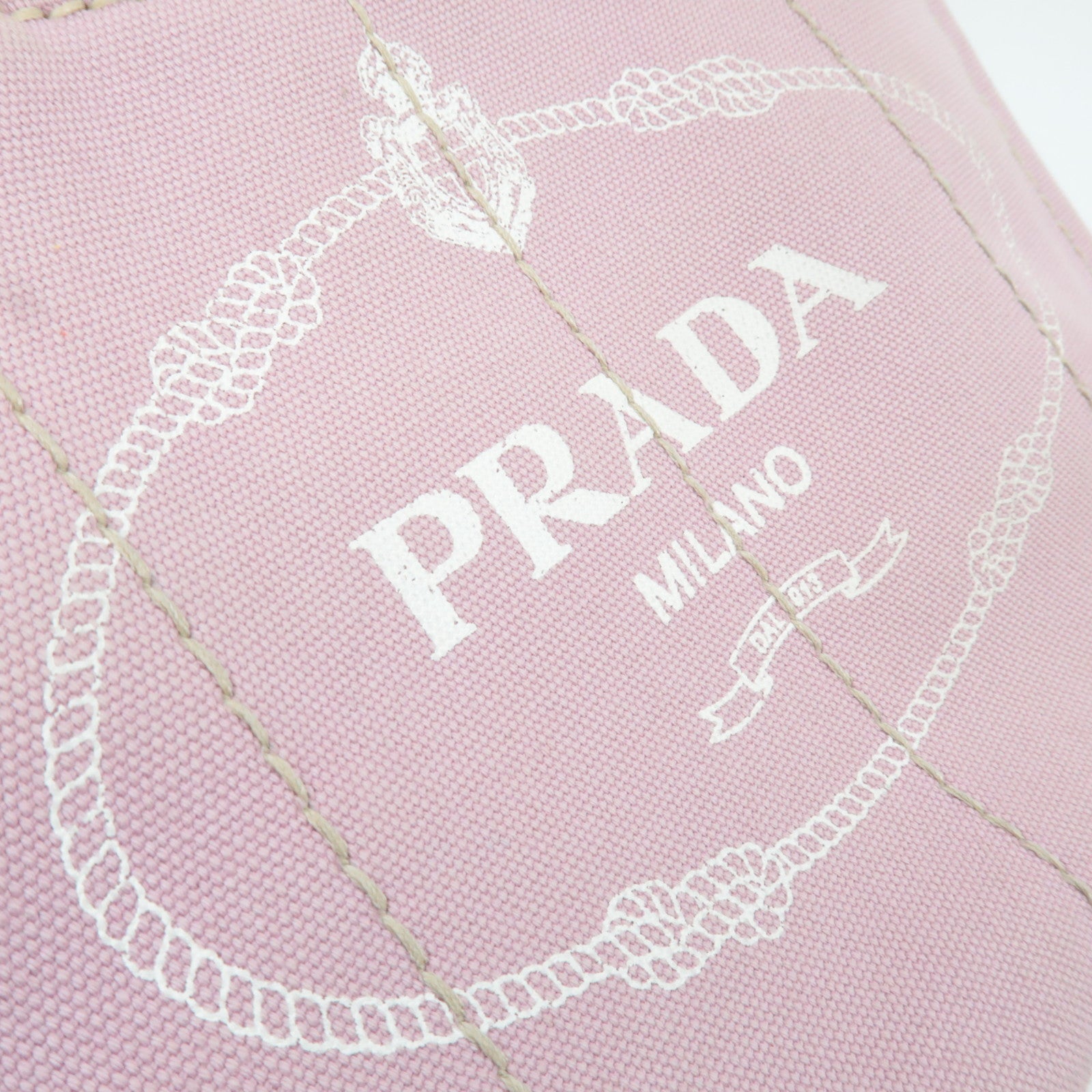 PRADA Canapa Mini Canvas 2Way Handbag Pink 1BG439