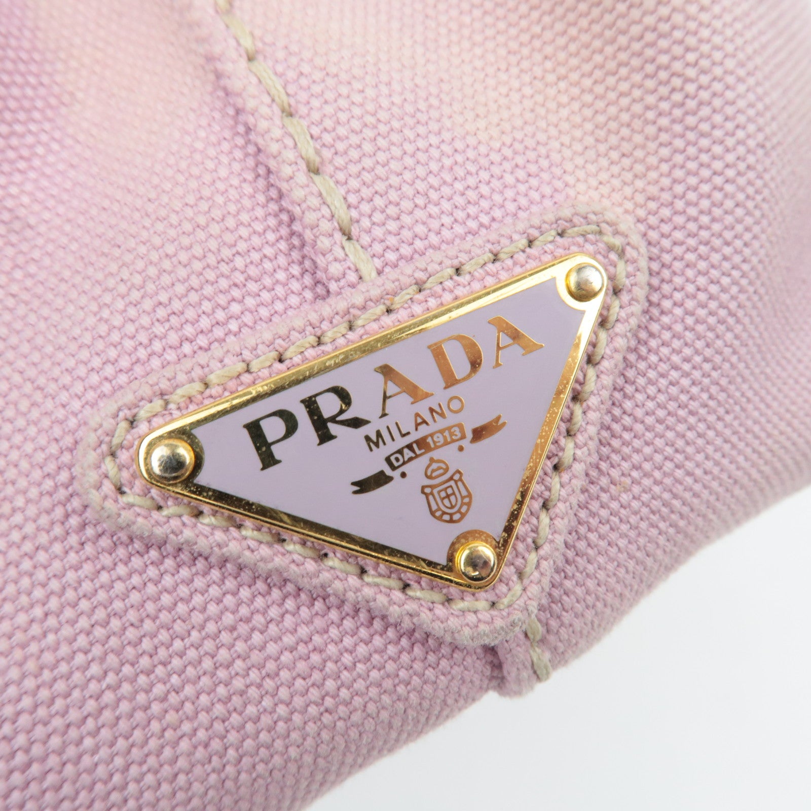 PRADA Canapa Mini Canvas 2Way Handbag Pink 1BG439