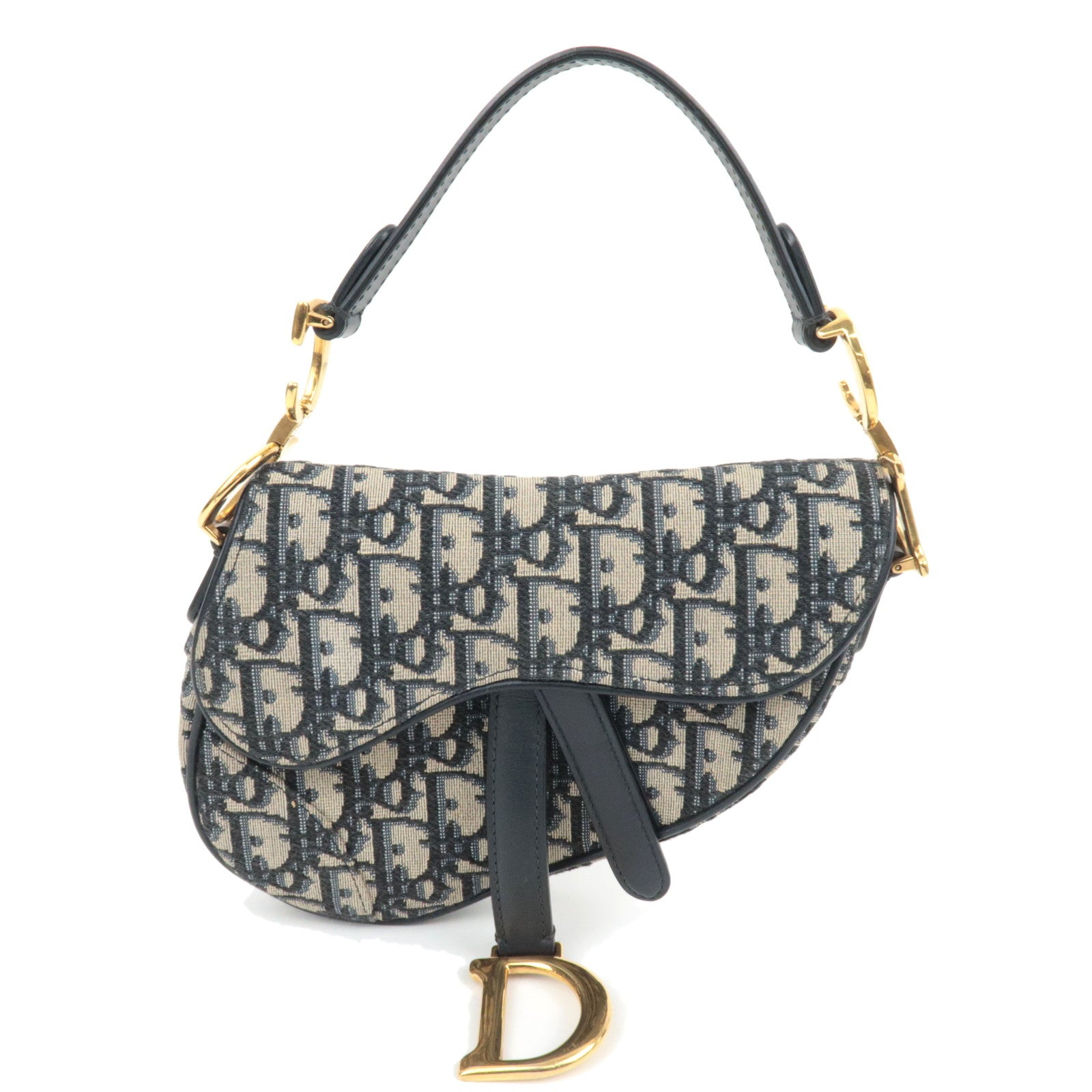 Christian Dior Oblique Trotter Mini Saddle Bag Navy86987