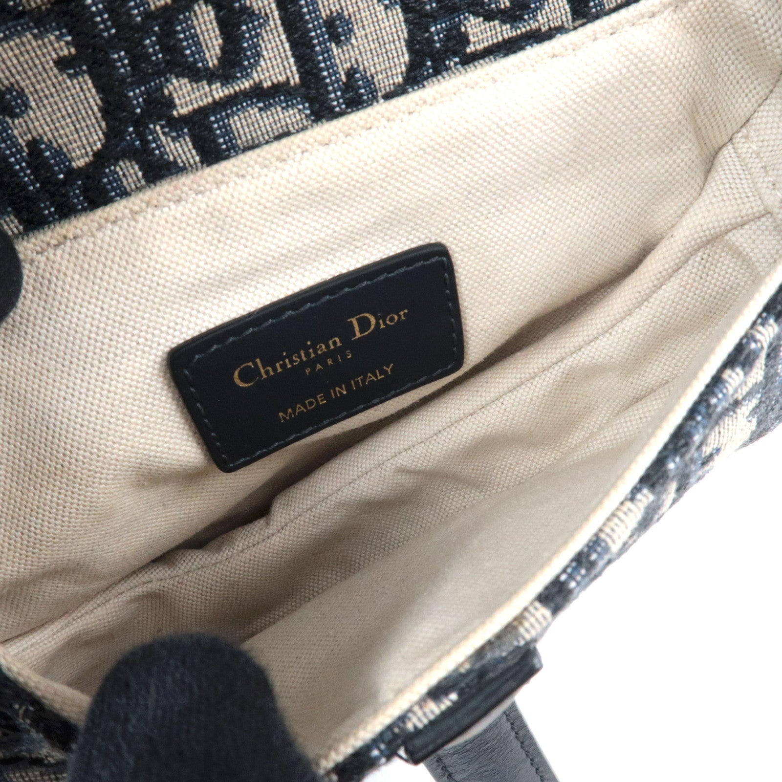 Christian Dior Oblique Trotter Mini Saddle Bag Navy