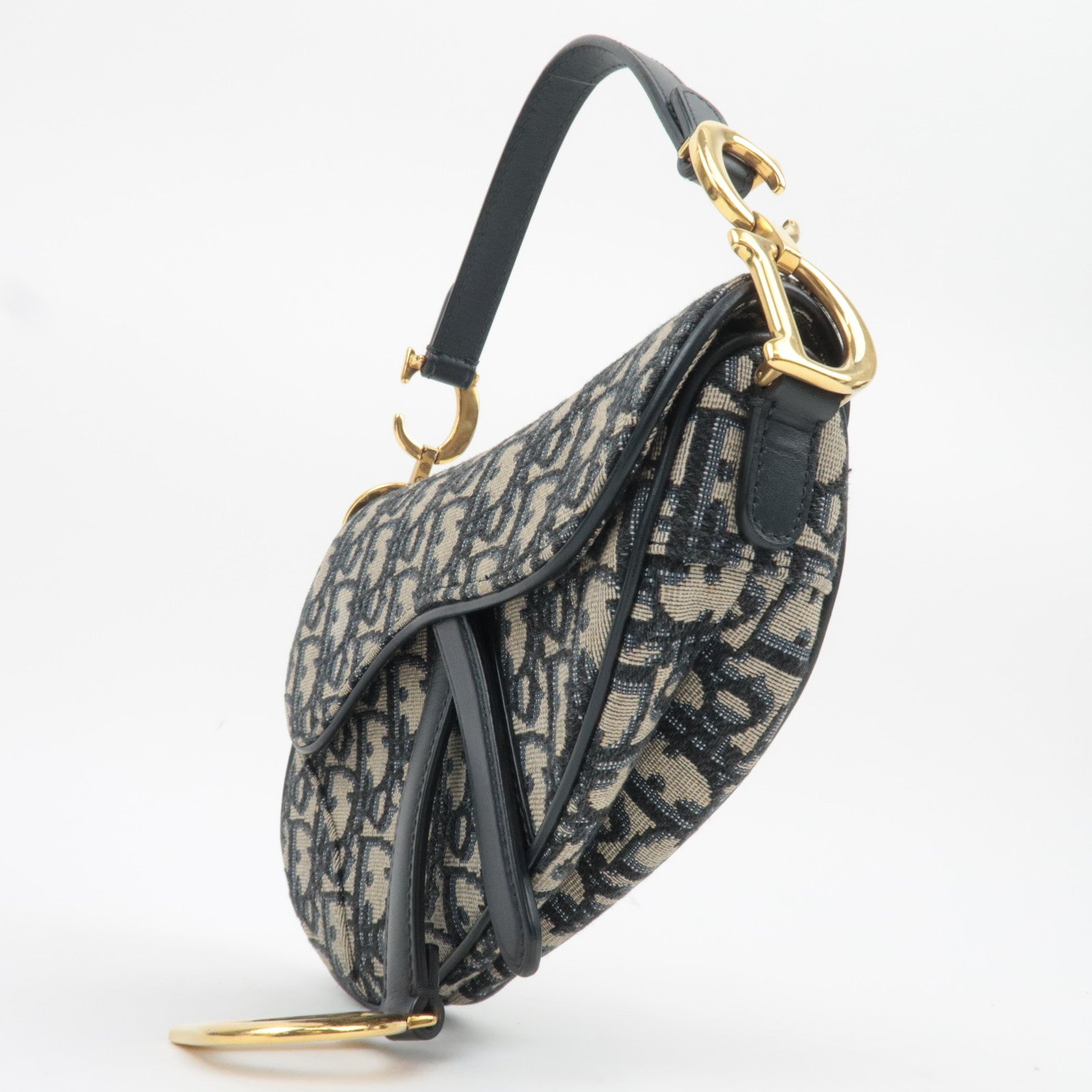 Christian Dior Oblique Trotter Mini Saddle Bag Navy