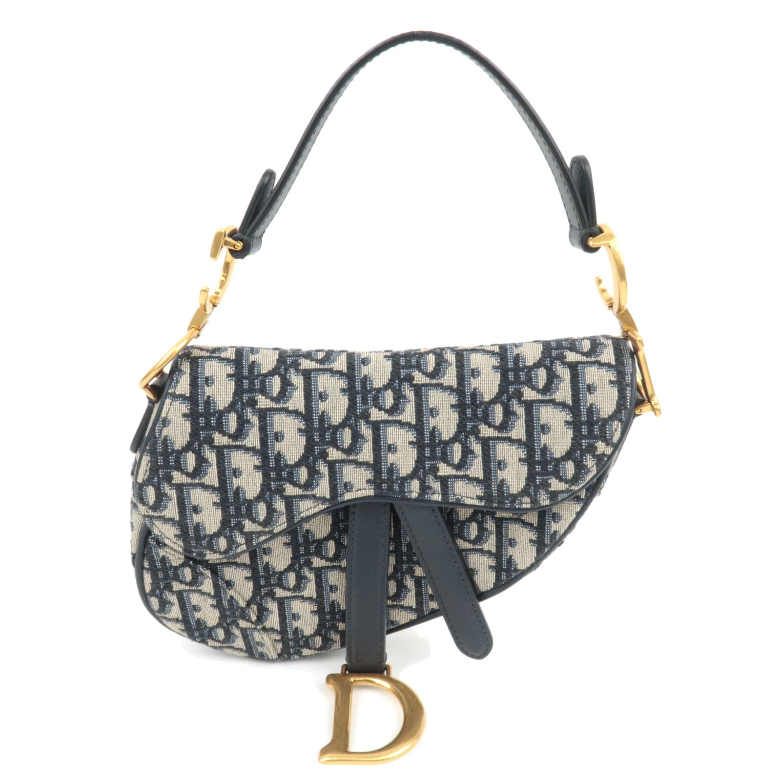 Christian Dior Oblique Trotter Mini Saddle Bag Navy86988