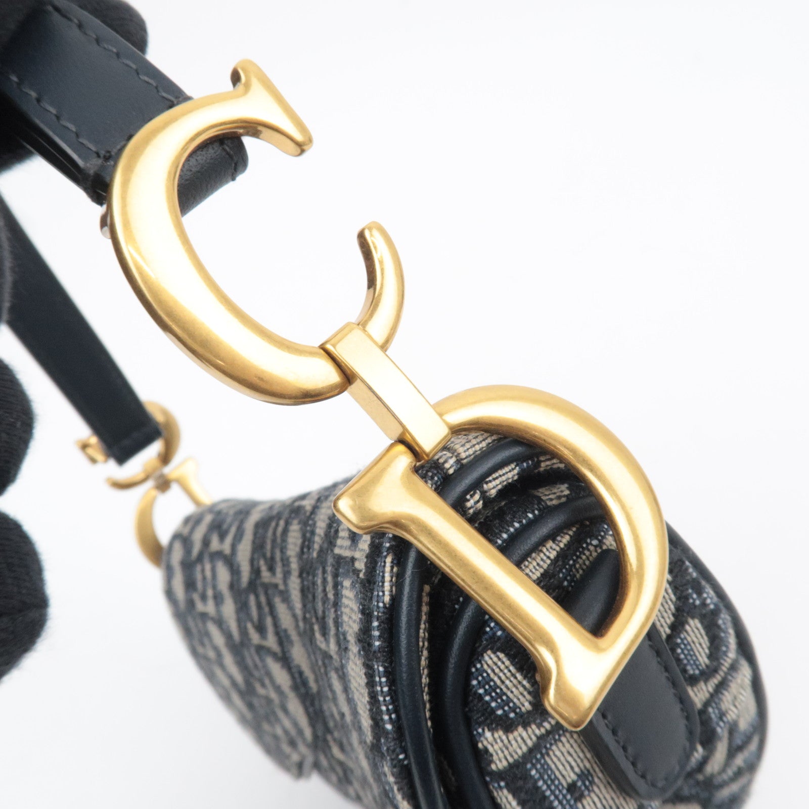 Christian Dior Oblique Trotter Mini Saddle Bag Navy