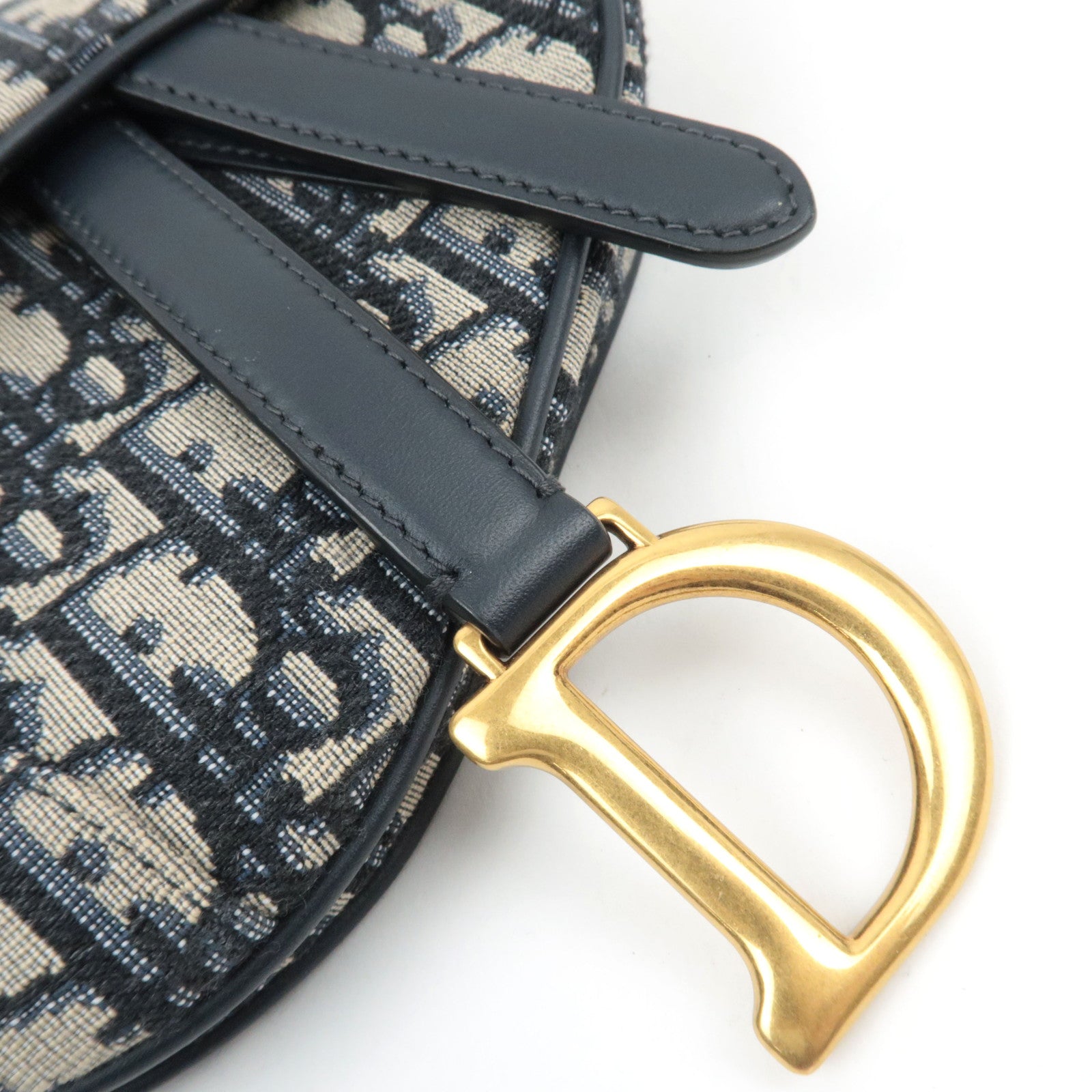 Christian Dior Oblique Trotter Mini Saddle Bag Navy