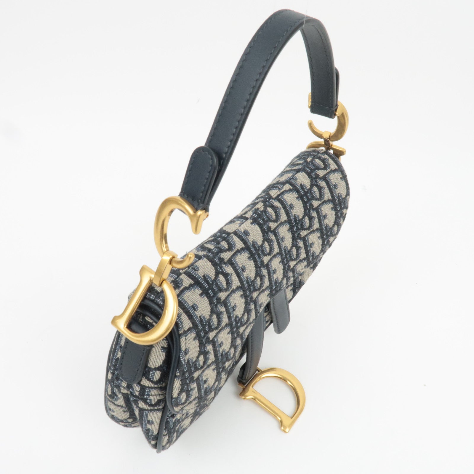 Christian Dior Oblique Trotter Mini Saddle Bag Navy