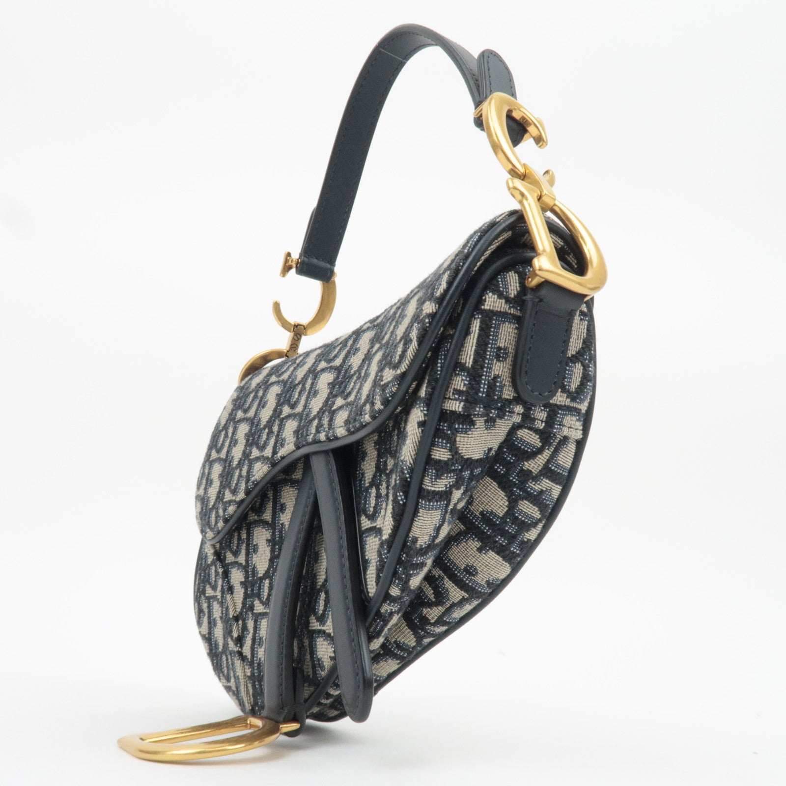 Christian Dior Oblique Trotter Mini Saddle Bag Navy